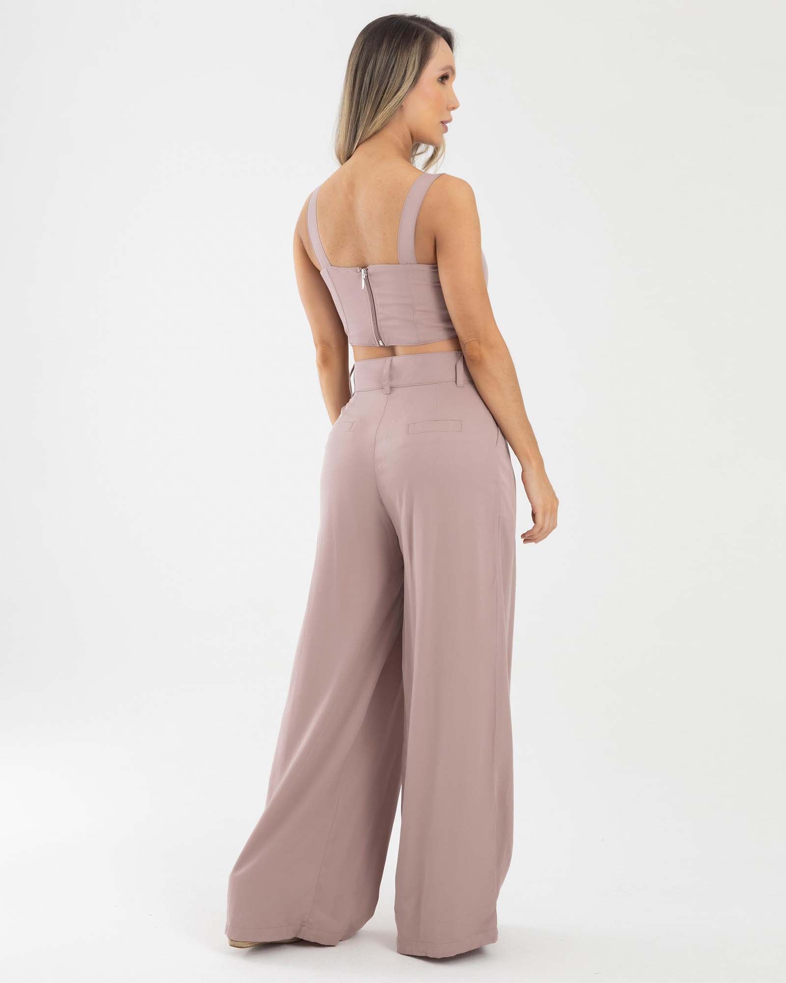 Pantalon casual mora malva golden hour FIBER