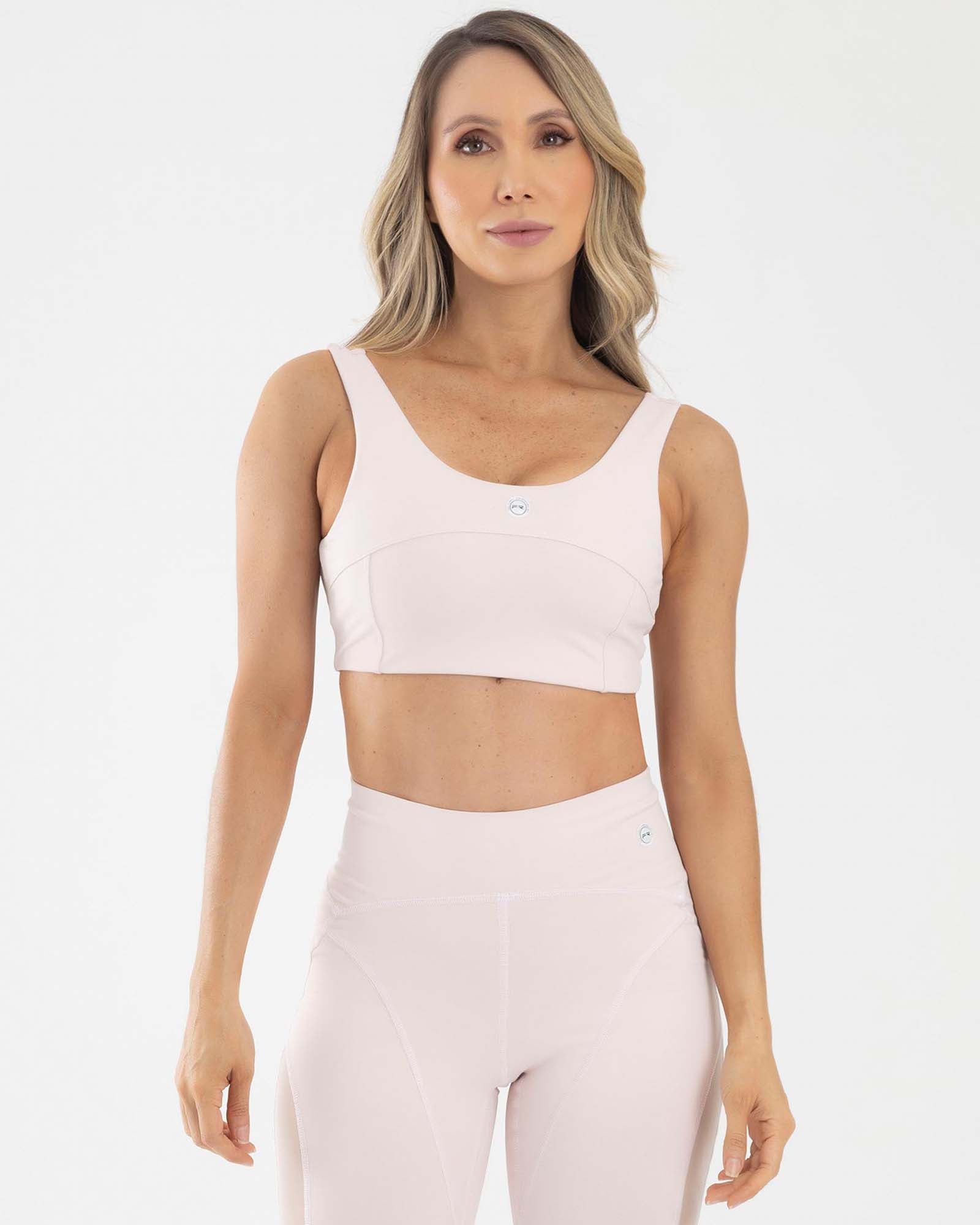 Top manga sisa escotado rosa flamenco golden FIBER