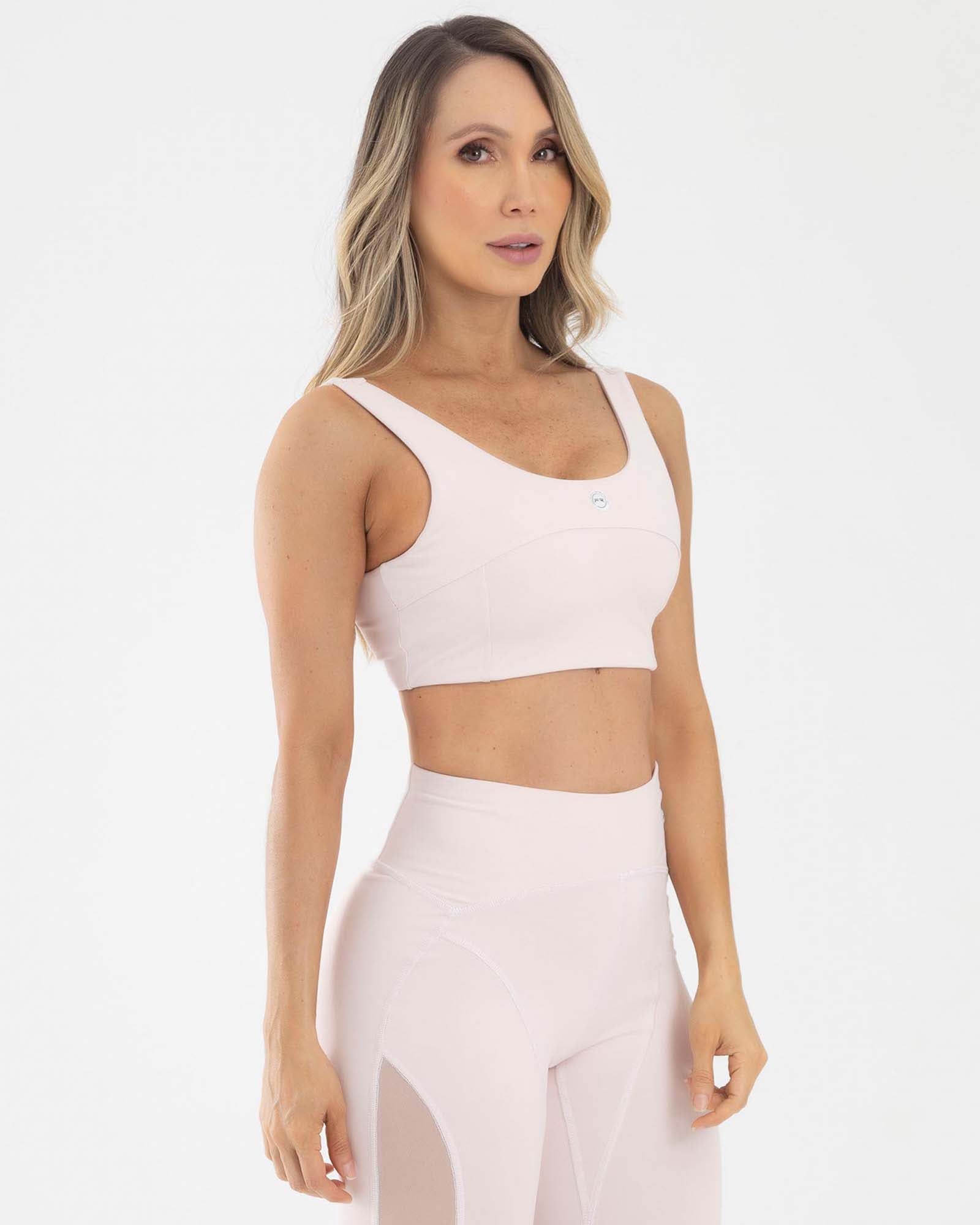 Top manga sisa escotado rosa flamenco golden FIBER