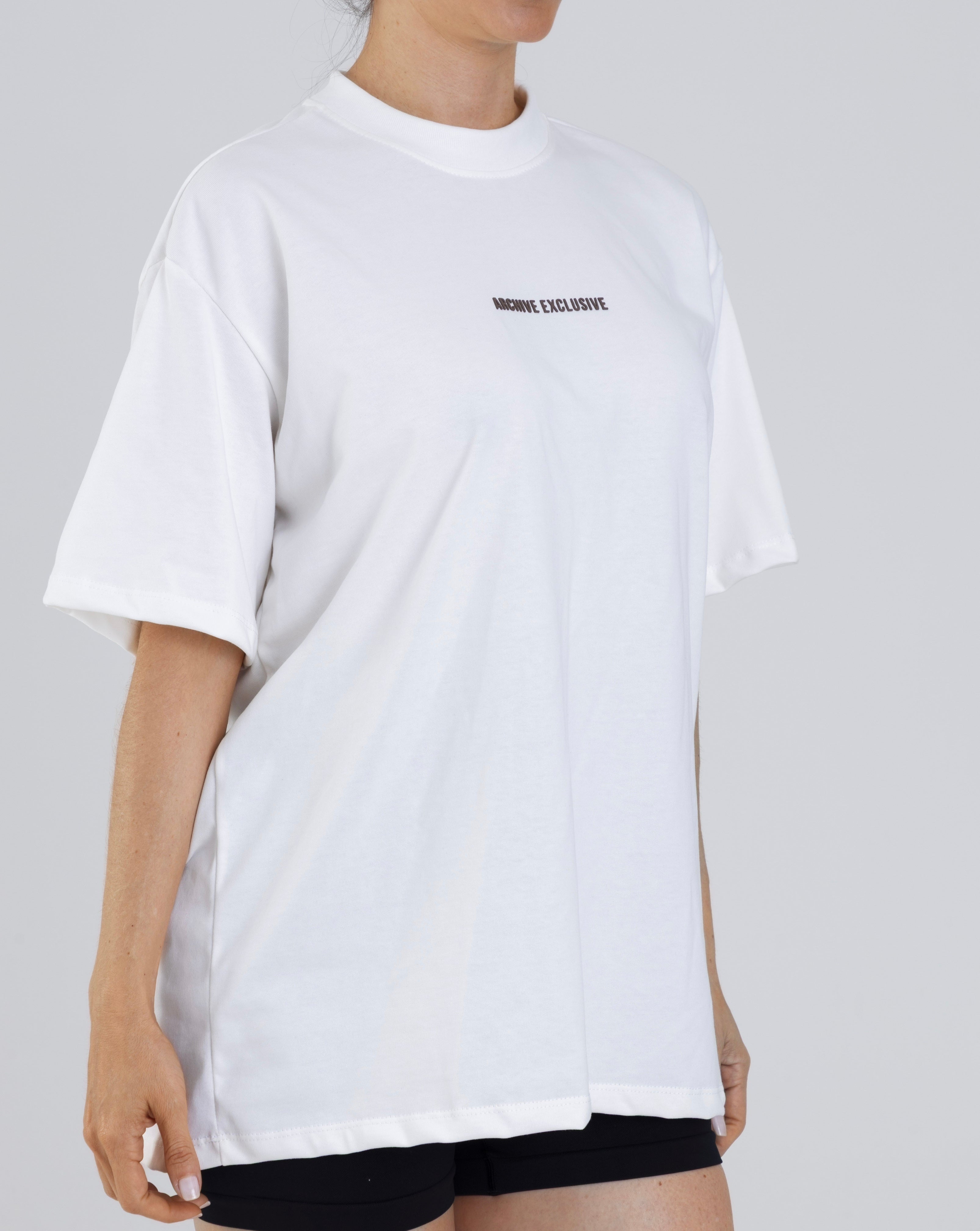 Camiseta oversize coffe marfil vainilla offline FIBER