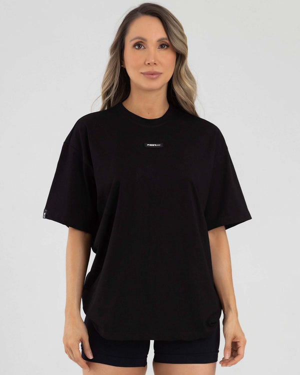 Camiseta oversize negro active luxe FIBER