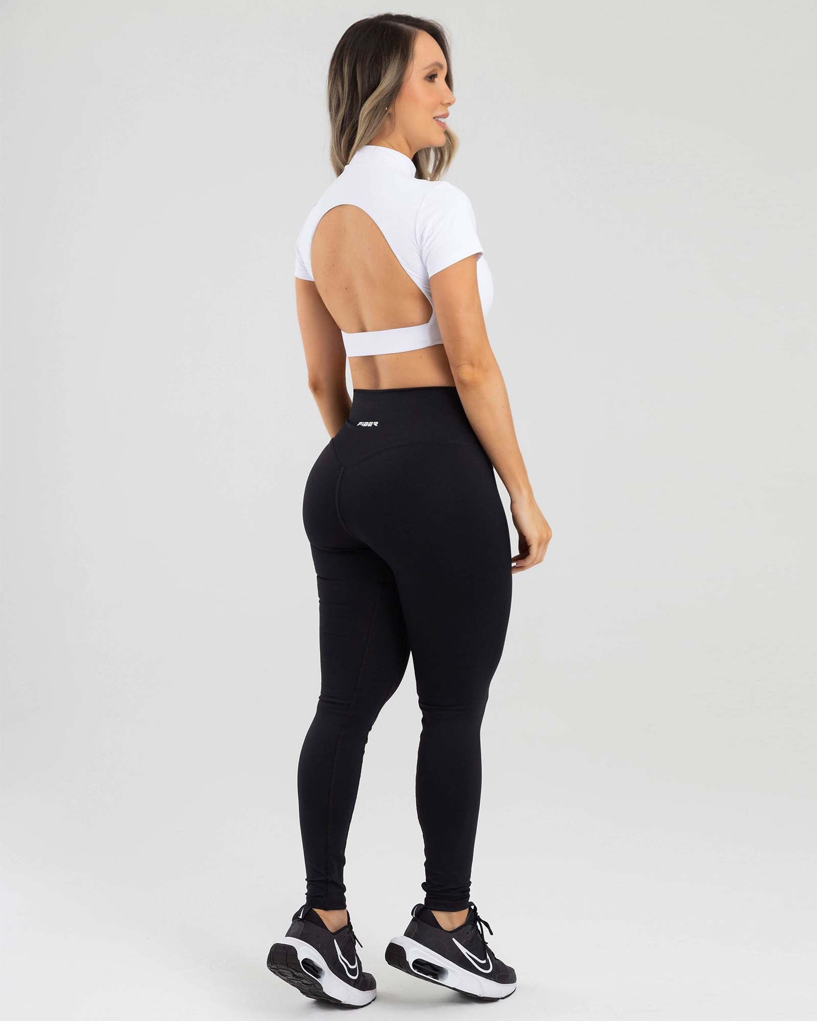 Leggings cross waist negro active luxe FIBER