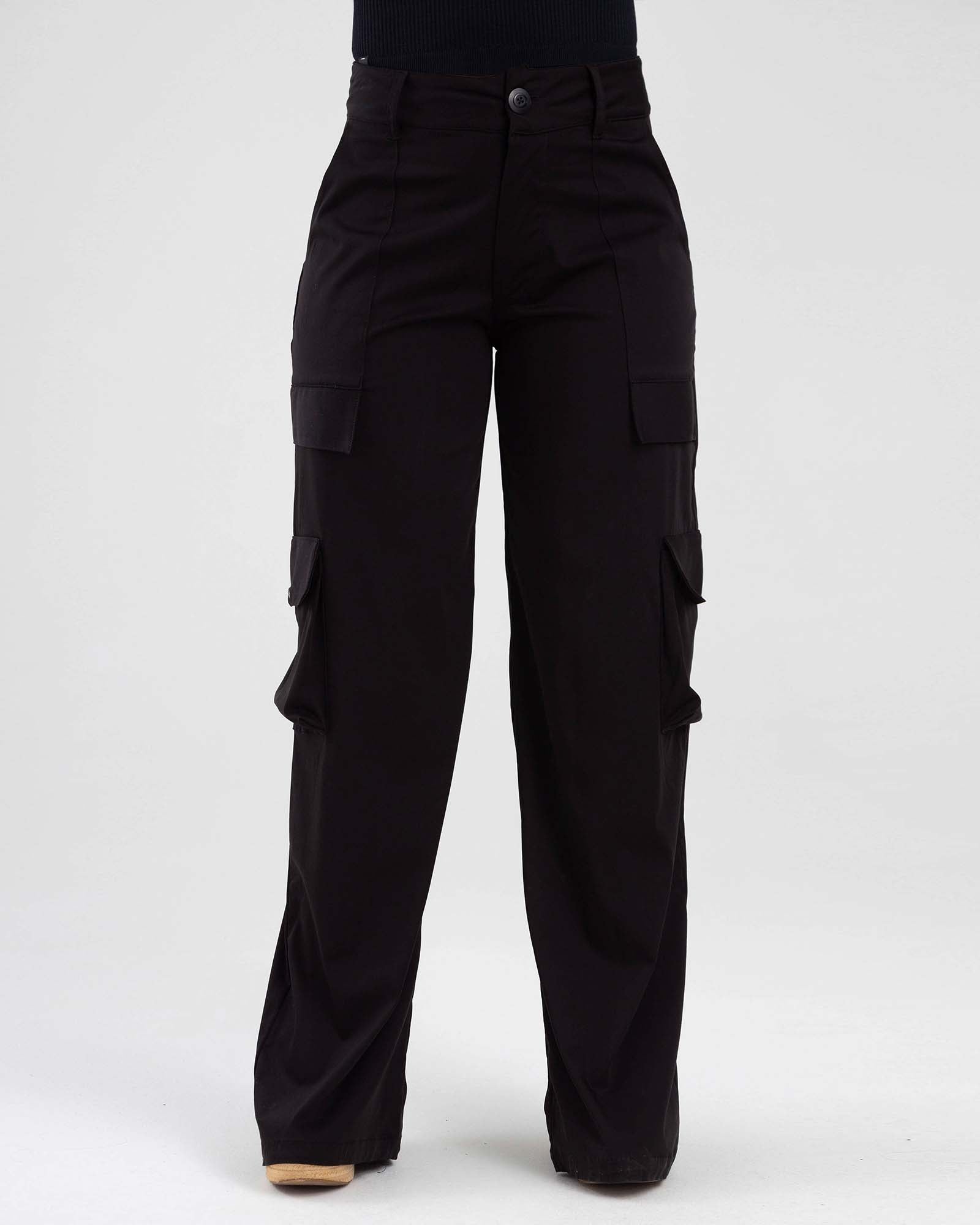 Pantalon parachute negro active luxe FIBER