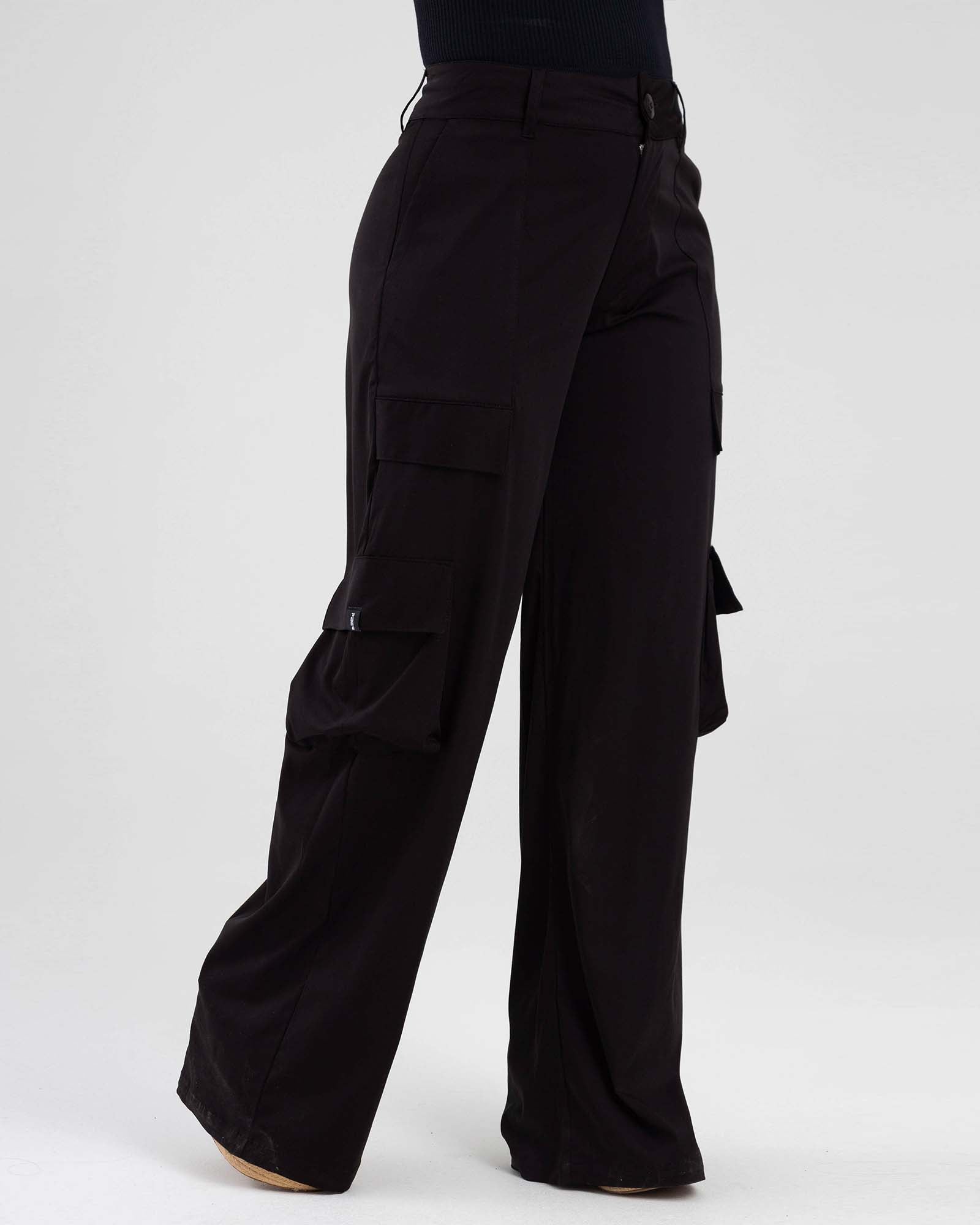 Pantalon parachute negro active luxe FIBER