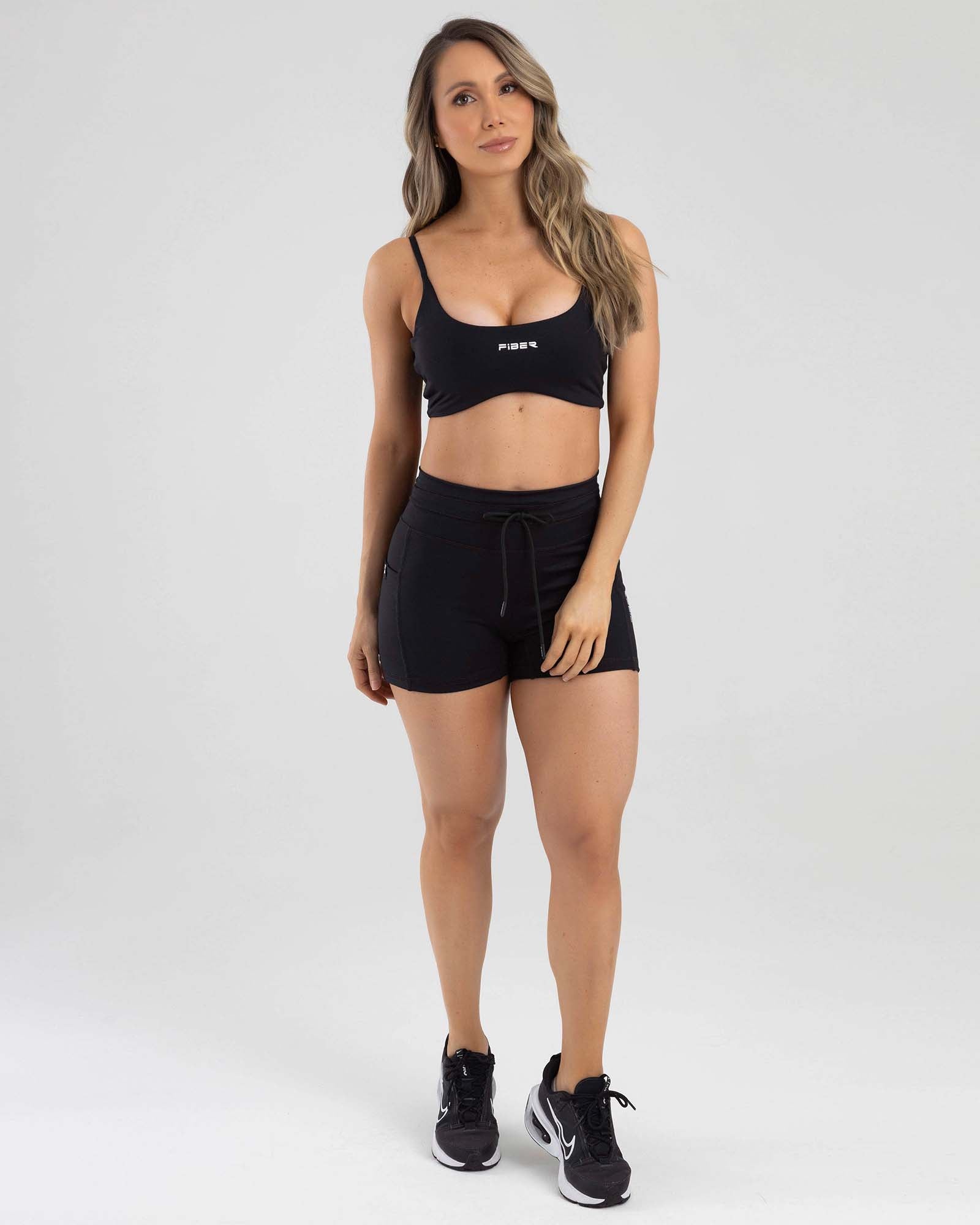 Short drawstring negro active luxe FIBER