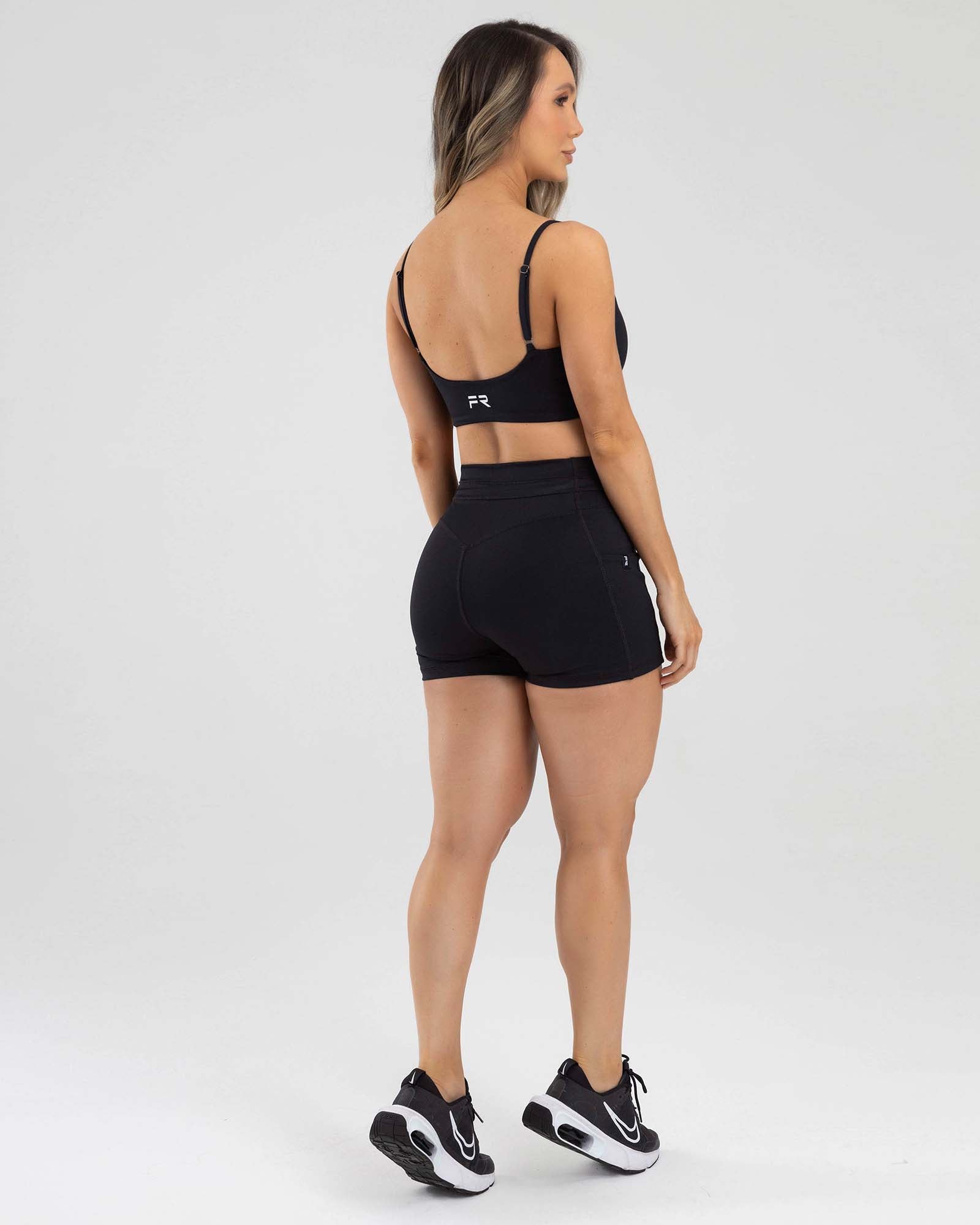 Short drawstring negro active luxe FIBER