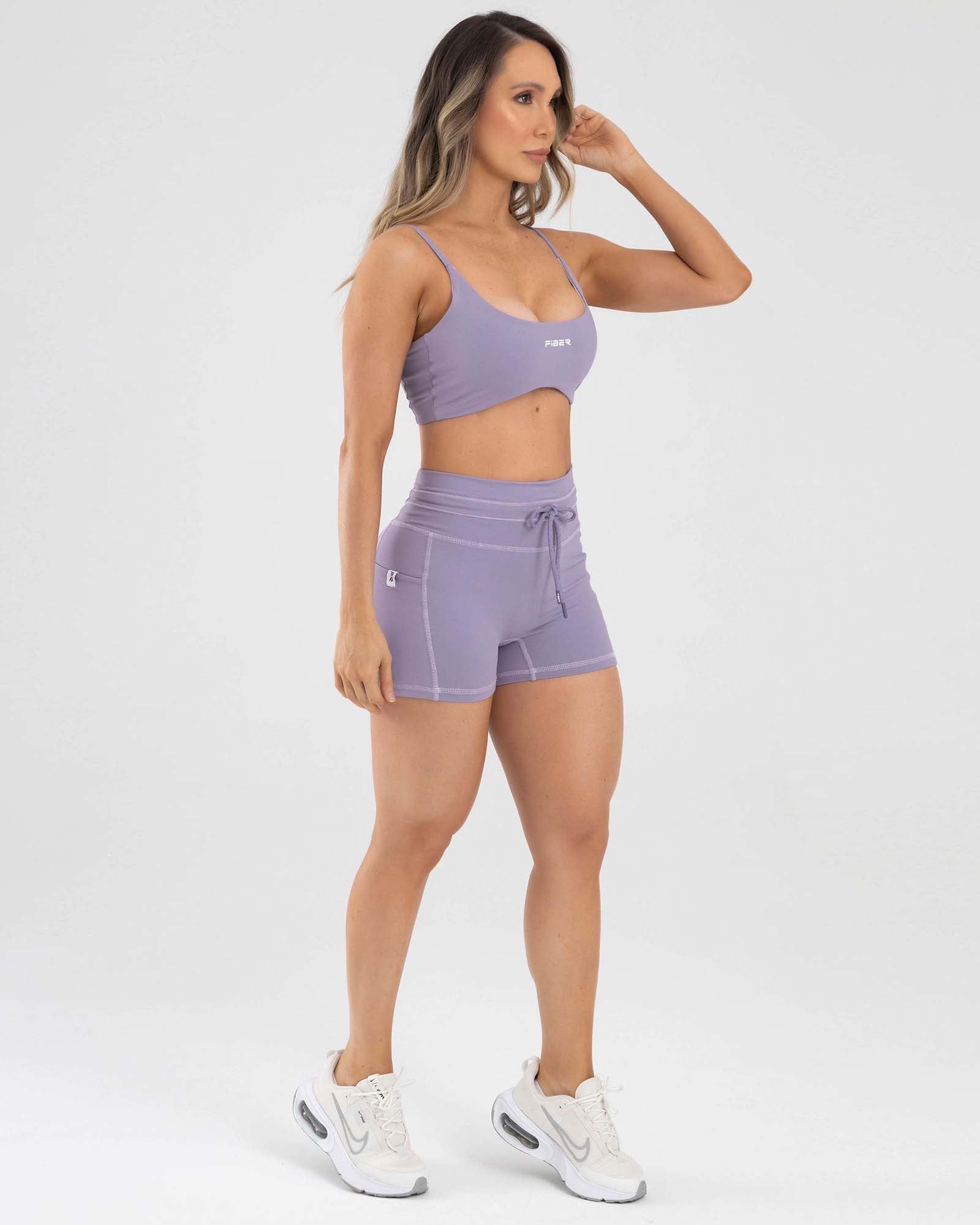 Short drawstring morado arandano active luxe FIBER