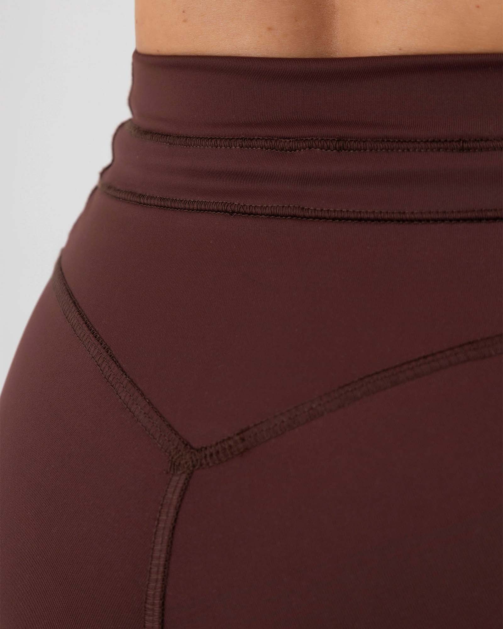 Short drawstring marron ganache active luxe FIBER