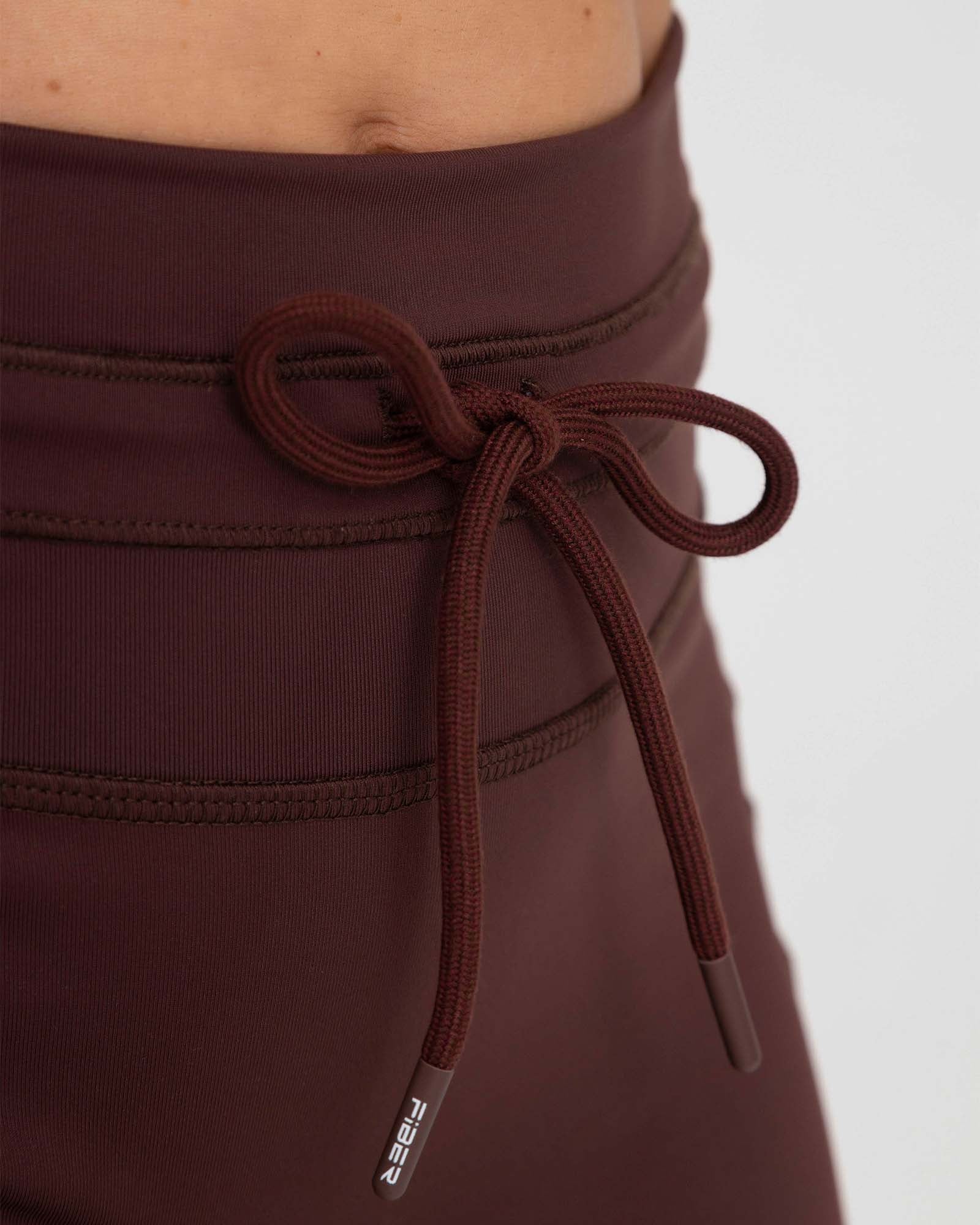 Short drawstring marron ganache active luxe FIBER