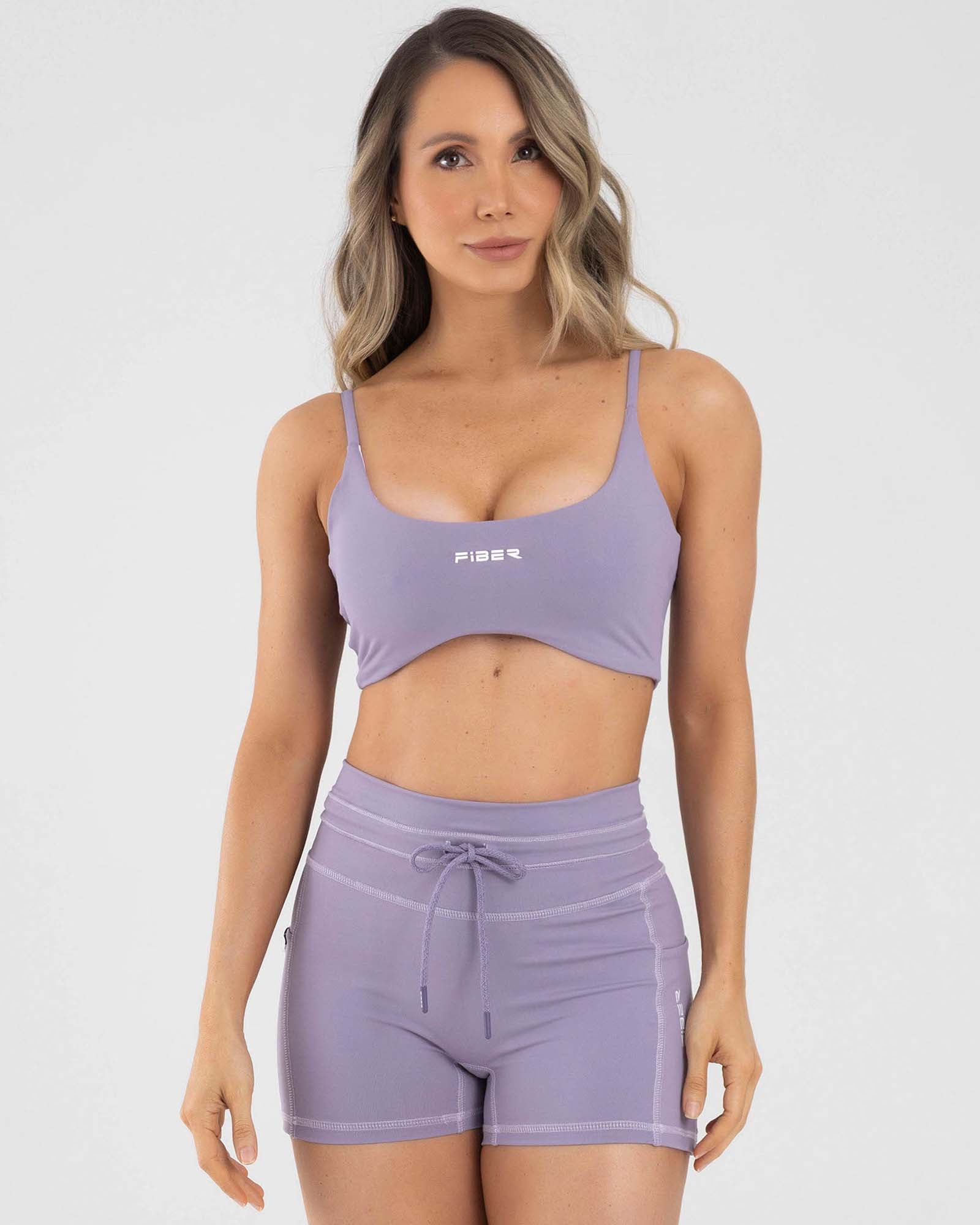 Top manga sisa basic morado arandano active luxe FIBER