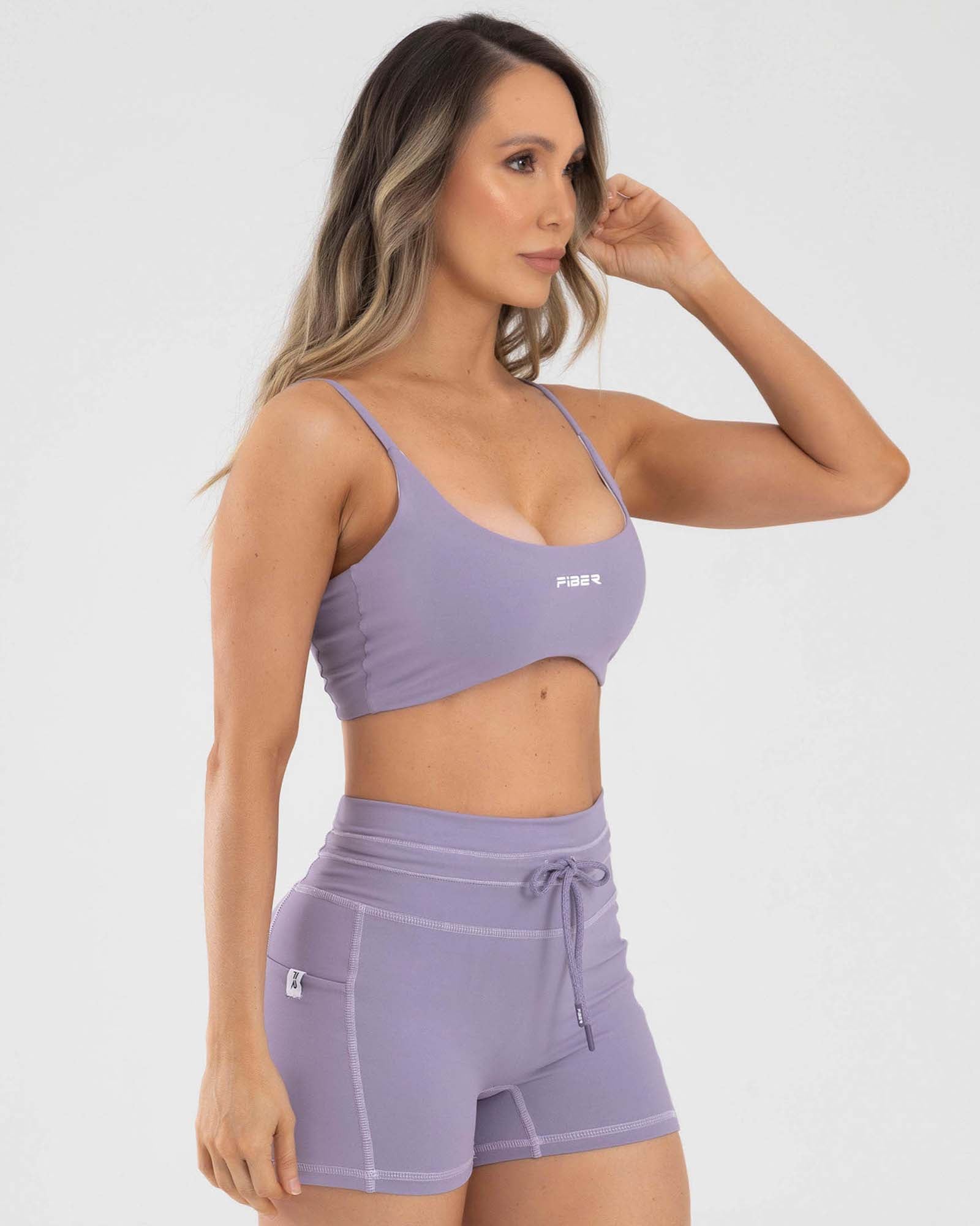 Top manga sisa basic morado arandano active luxe FIBER