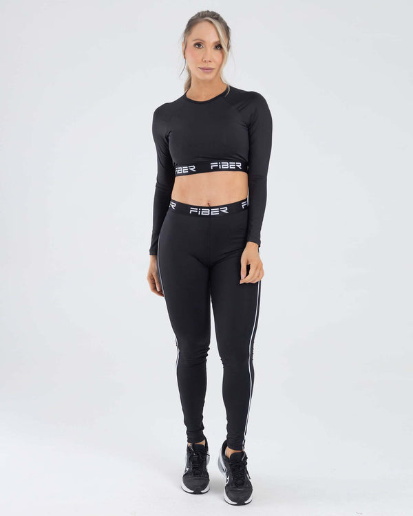 Leggings air sesgo branded negro lamour FIBER