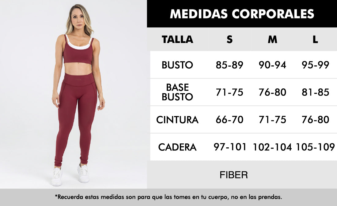 Leggings rojo granate pilates FIBER