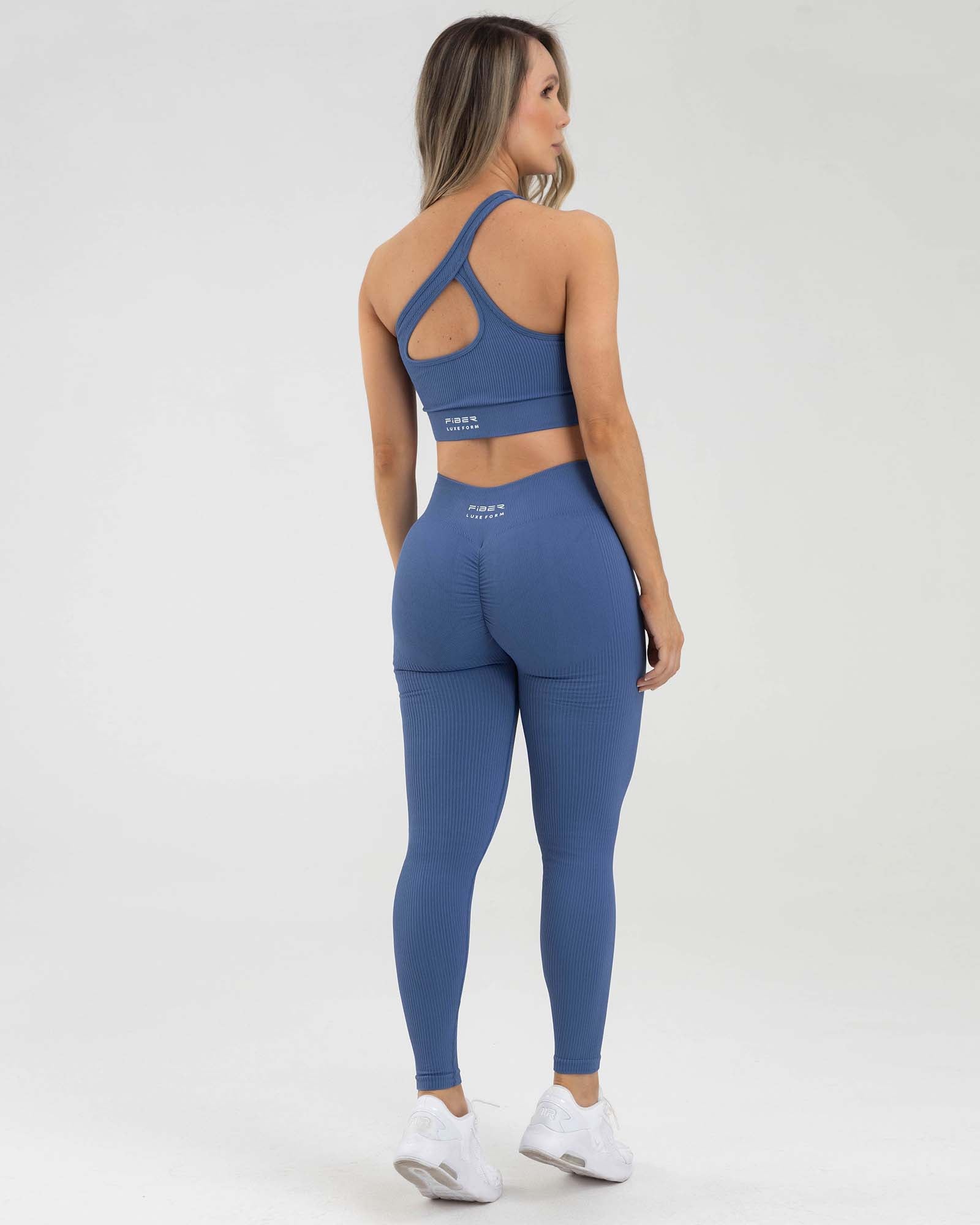 Leggings seamless ruching azul tormenta FIBER