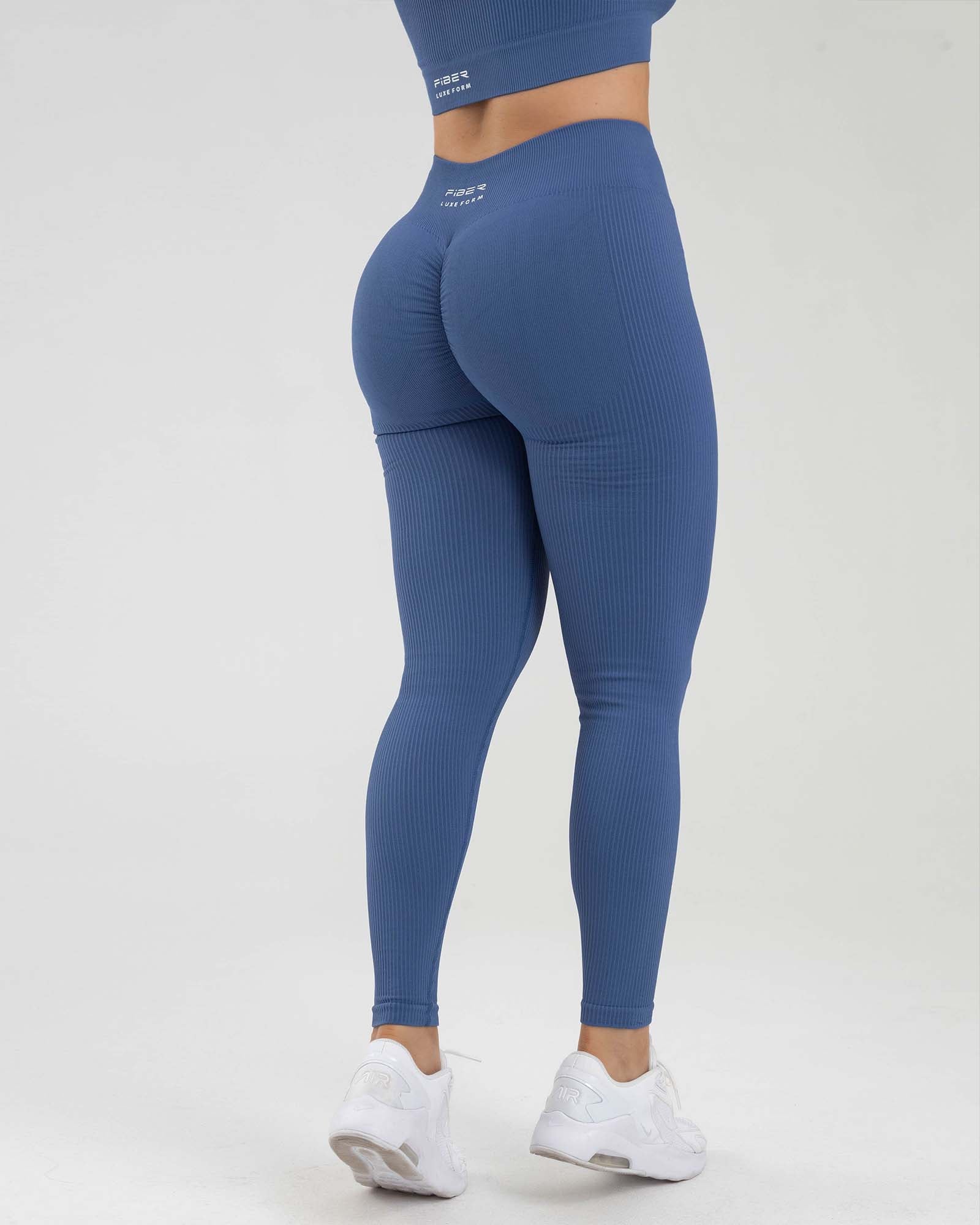 Leggings seamless ruching azul tormenta FIBER