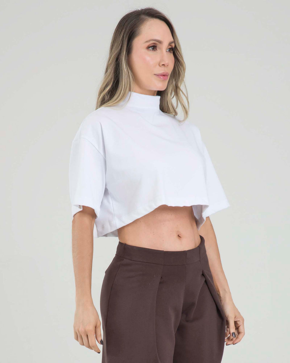 Blusa back zip blanco lumen FIBER