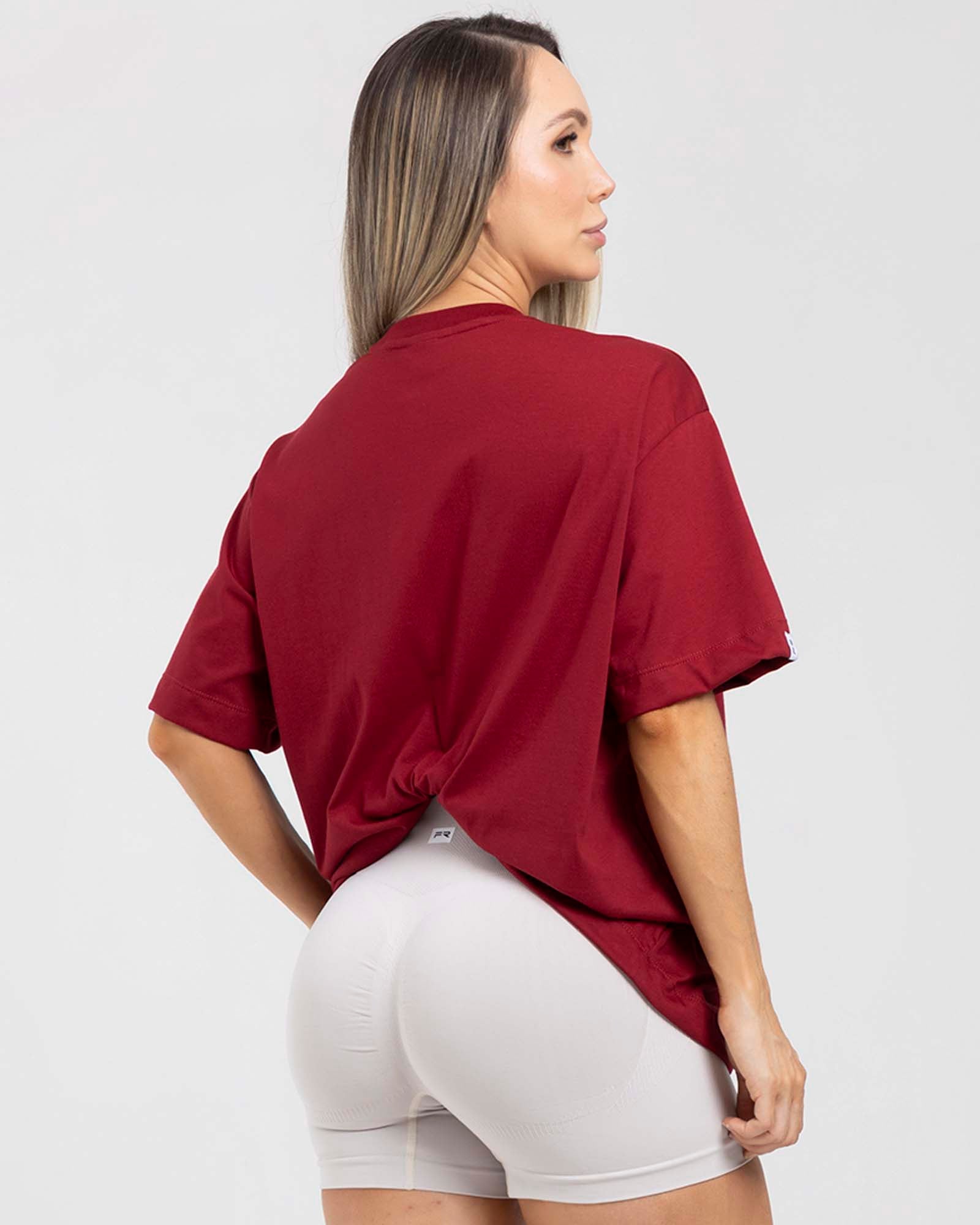 Camiseta oversize granate match FIBER