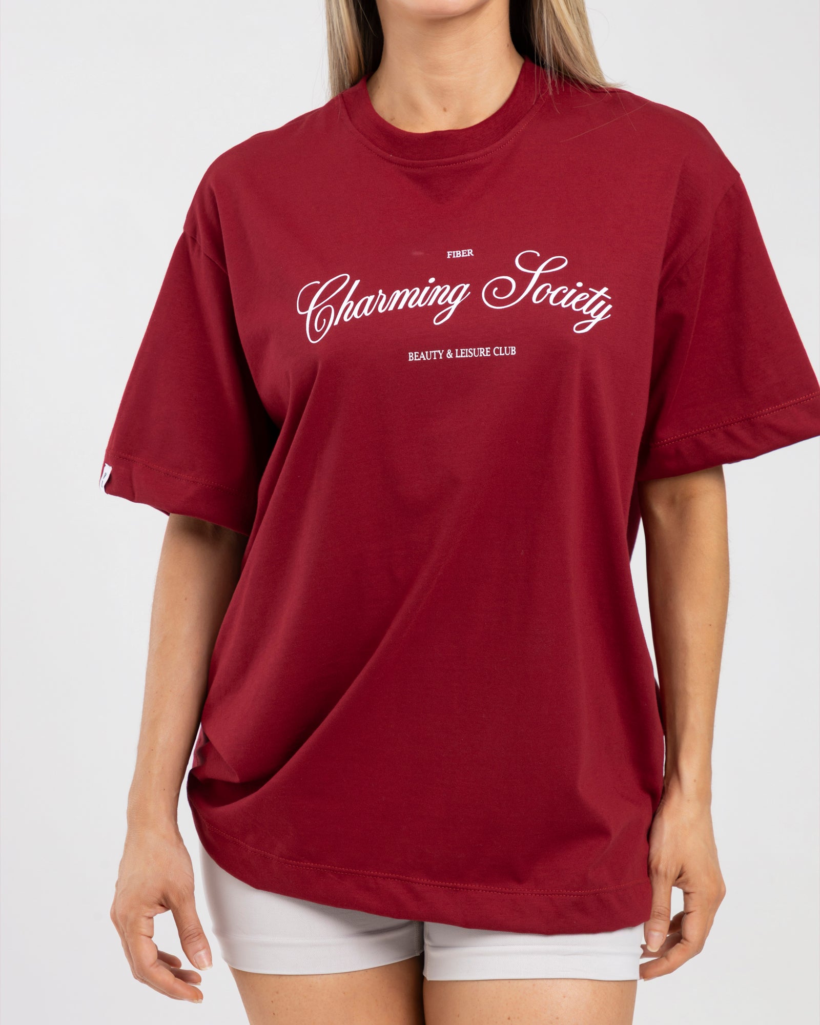 Camiseta oversize granate match FIBER