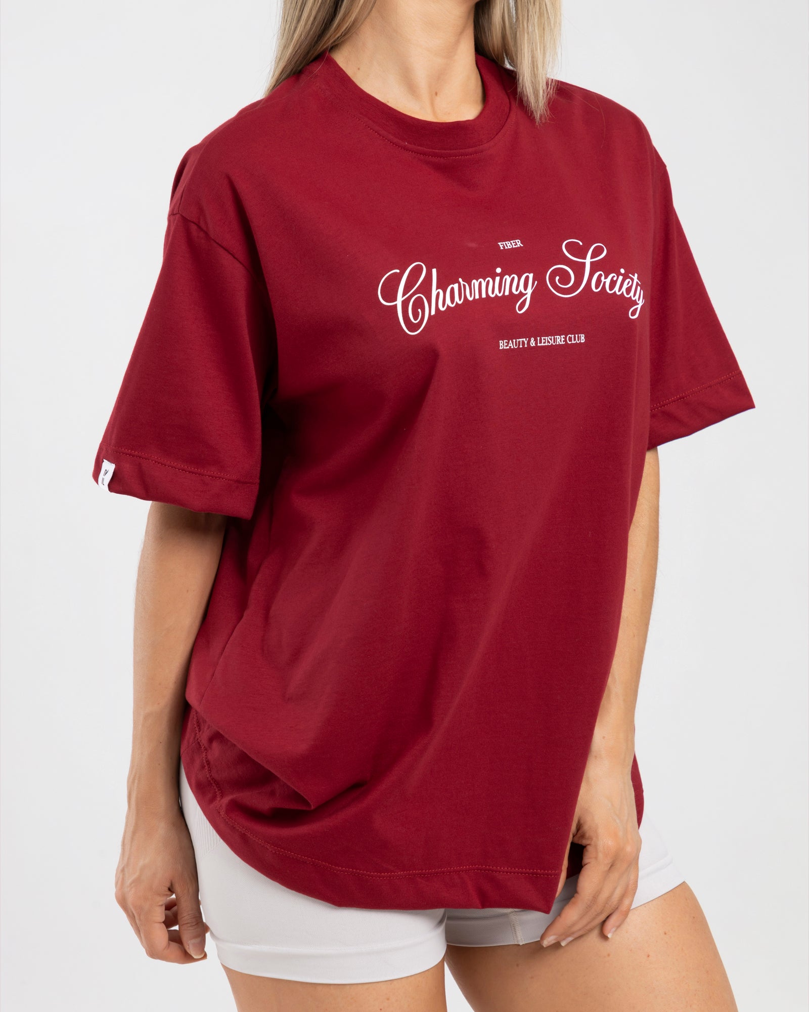 Camiseta oversize granate match FIBER