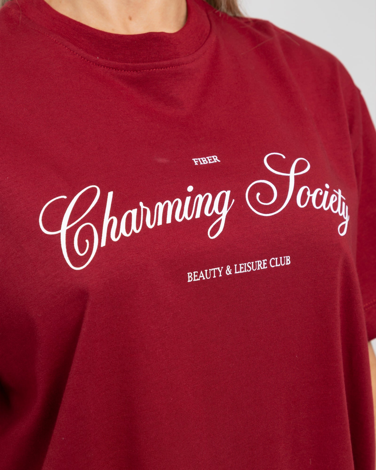 Camiseta oversize granate match FIBER