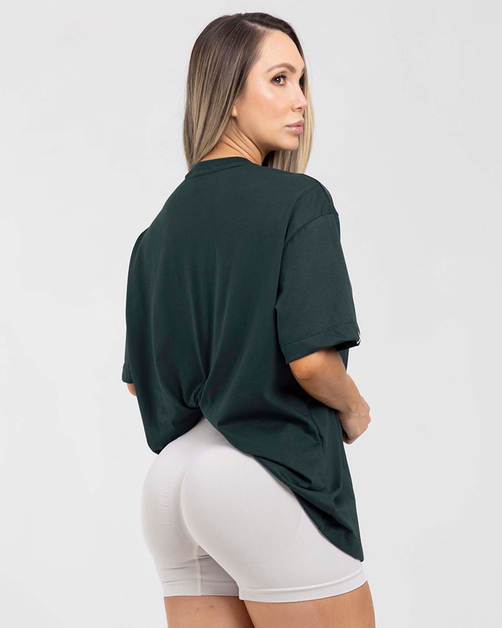 Camiseta oversize verde match FIBER