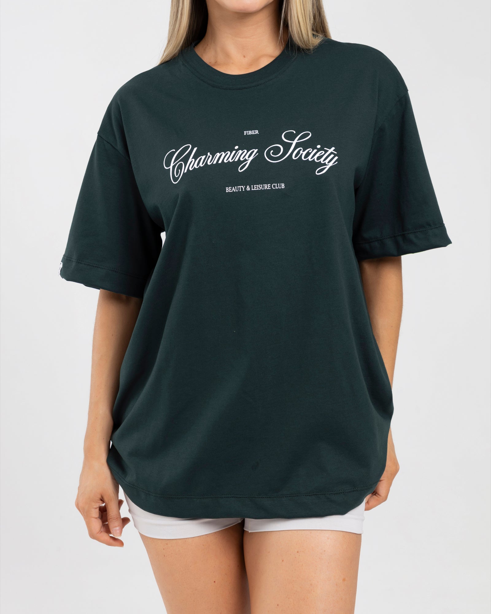 Camiseta oversize verde match FIBER