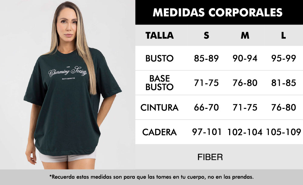 Camiseta oversize verde match FIBER