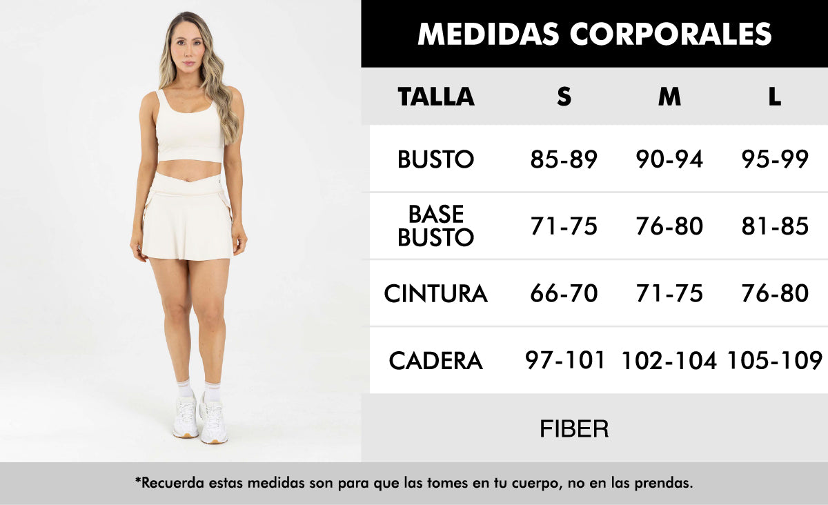 Falda short side cut match beige birch FIBER