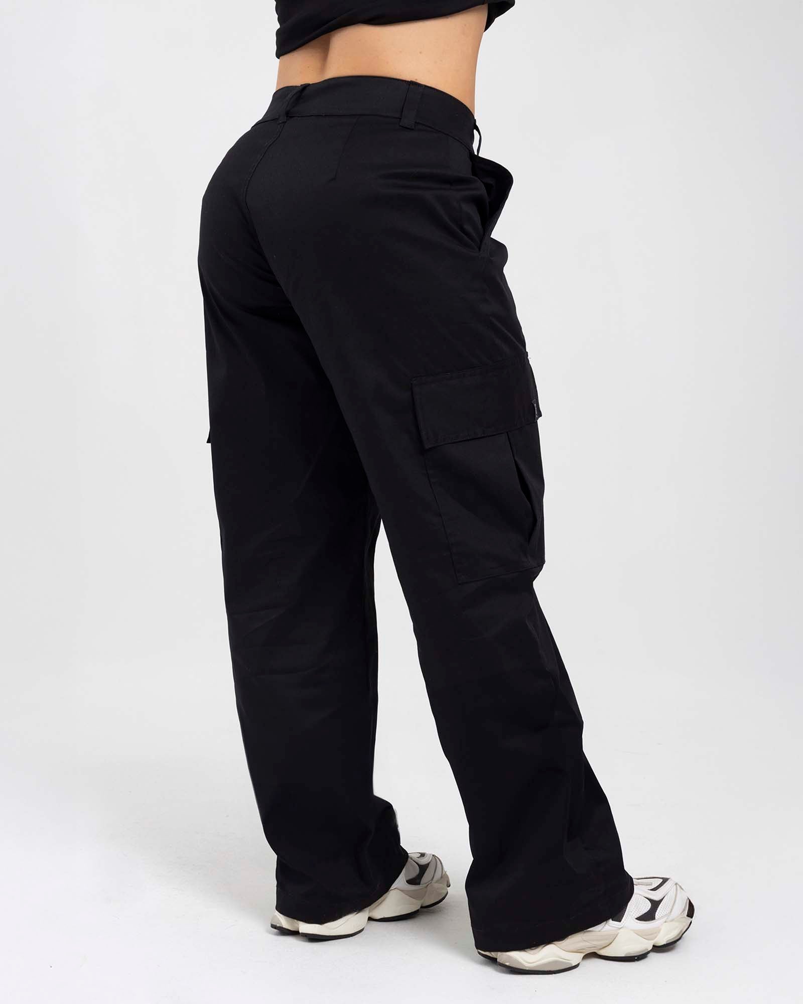 Pantalón cargo match negro FIBER