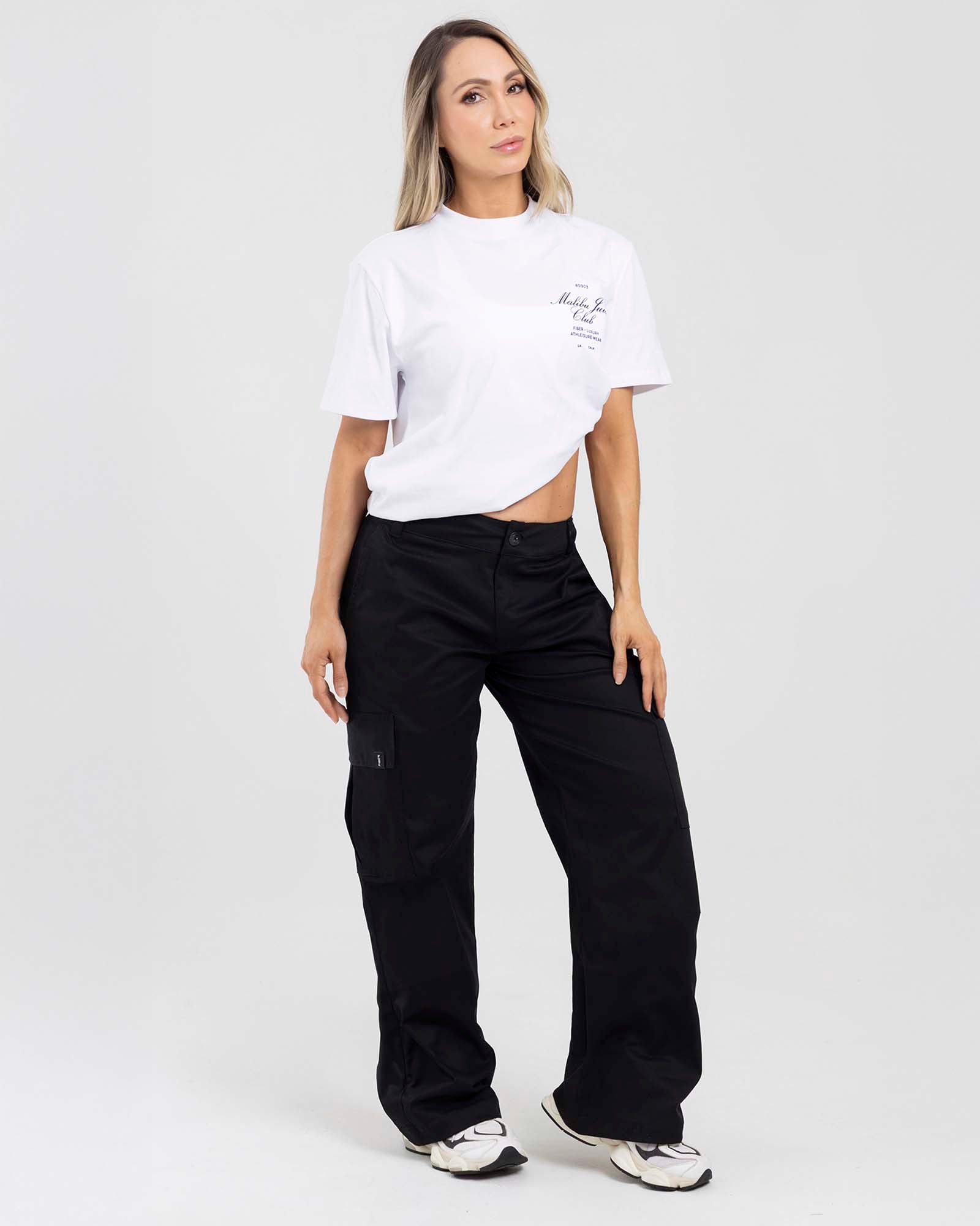 Pantalón cargo match negro FIBER