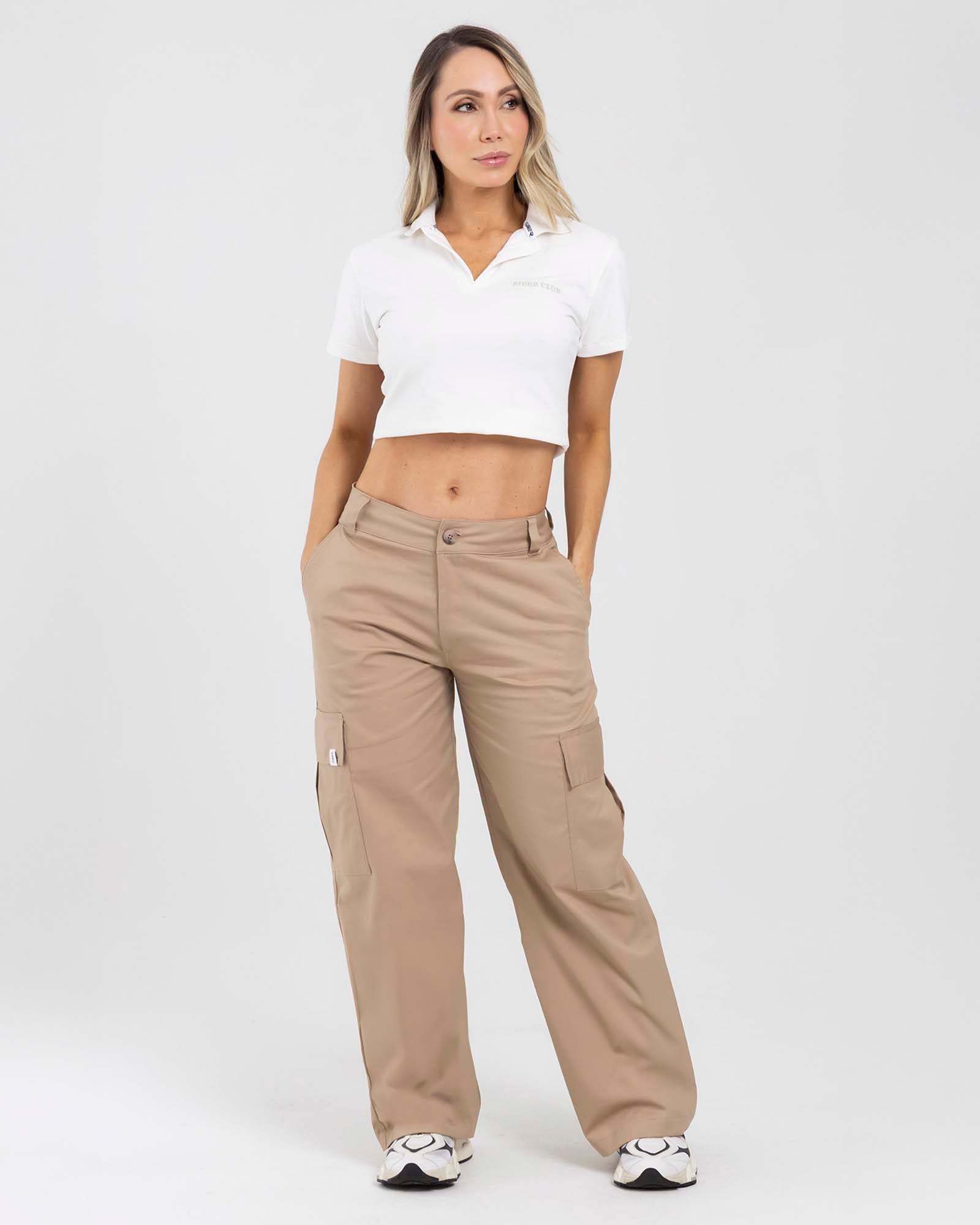 Pantalón cargo match beige FIBER