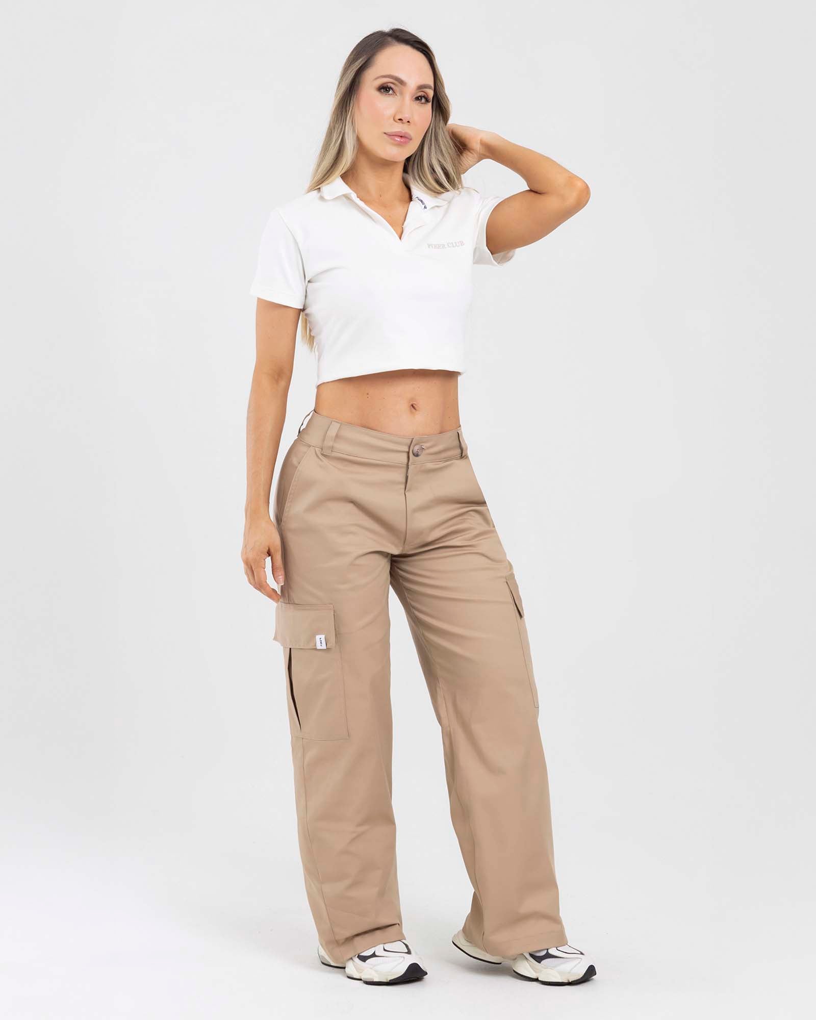 Pantalón cargo match beige FIBER