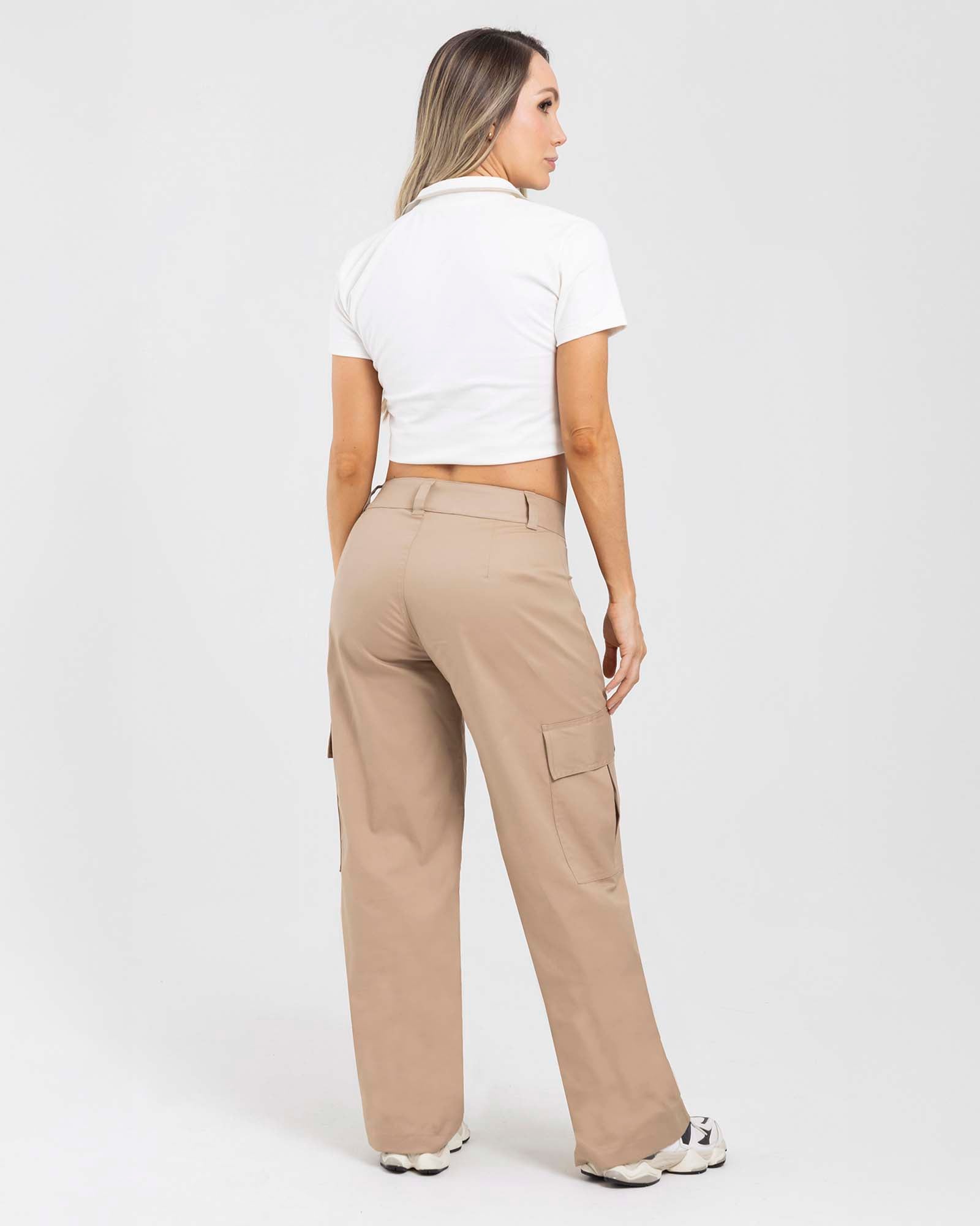 Pantalón cargo match beige FIBER