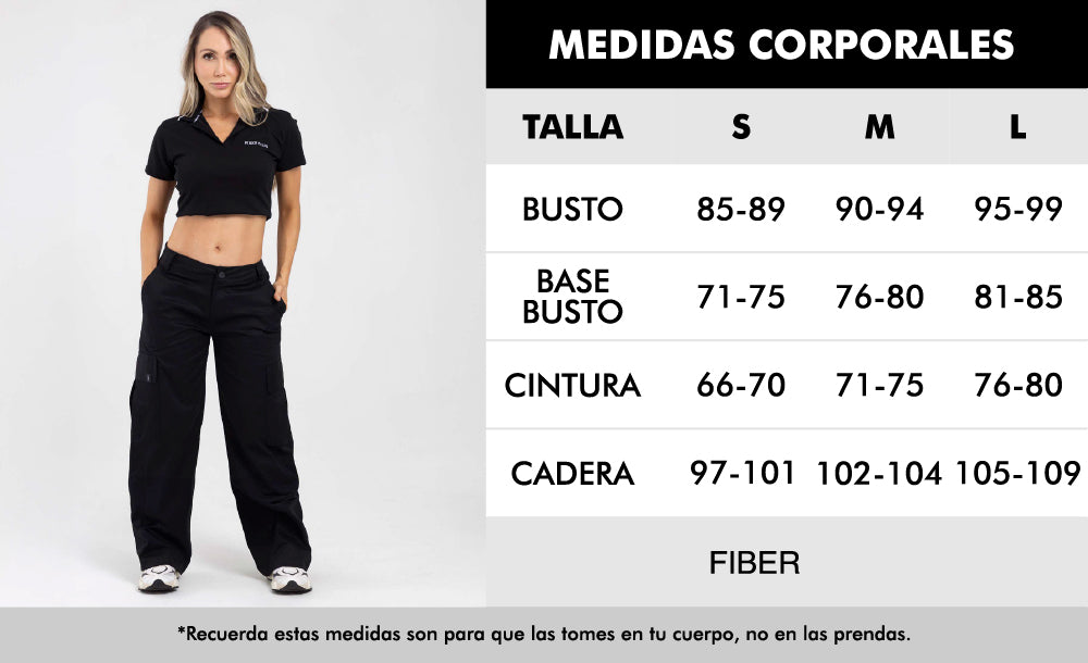 Pantalón cargo match negro FIBER