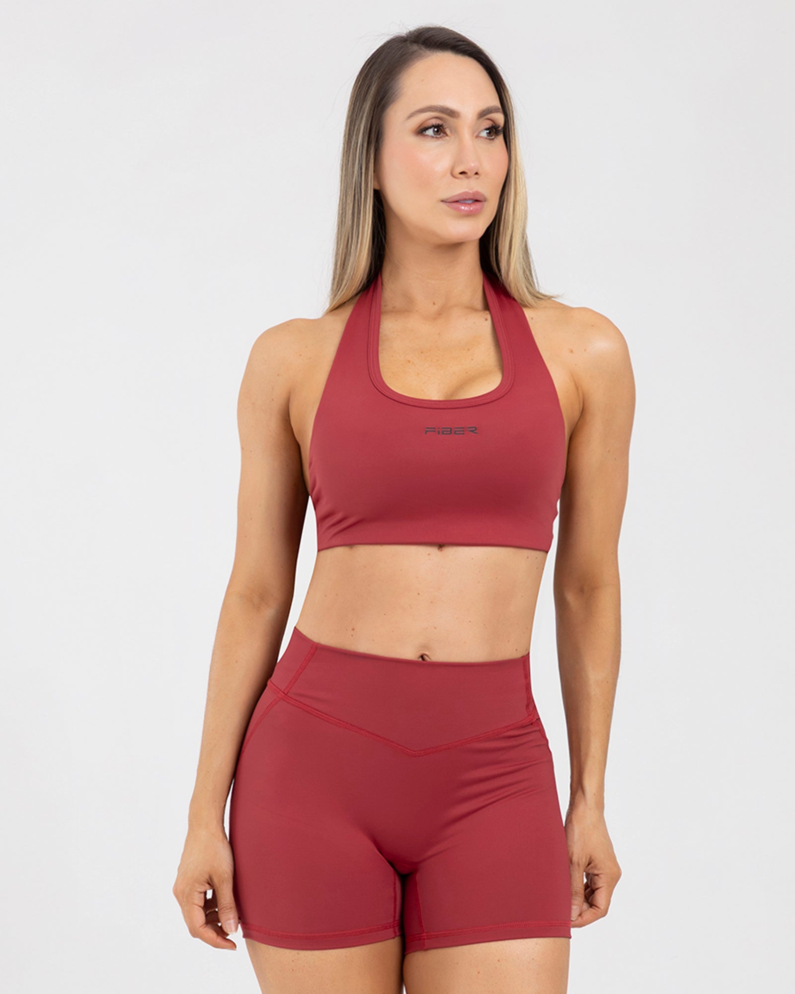 Top halter flow rojo match FIBER