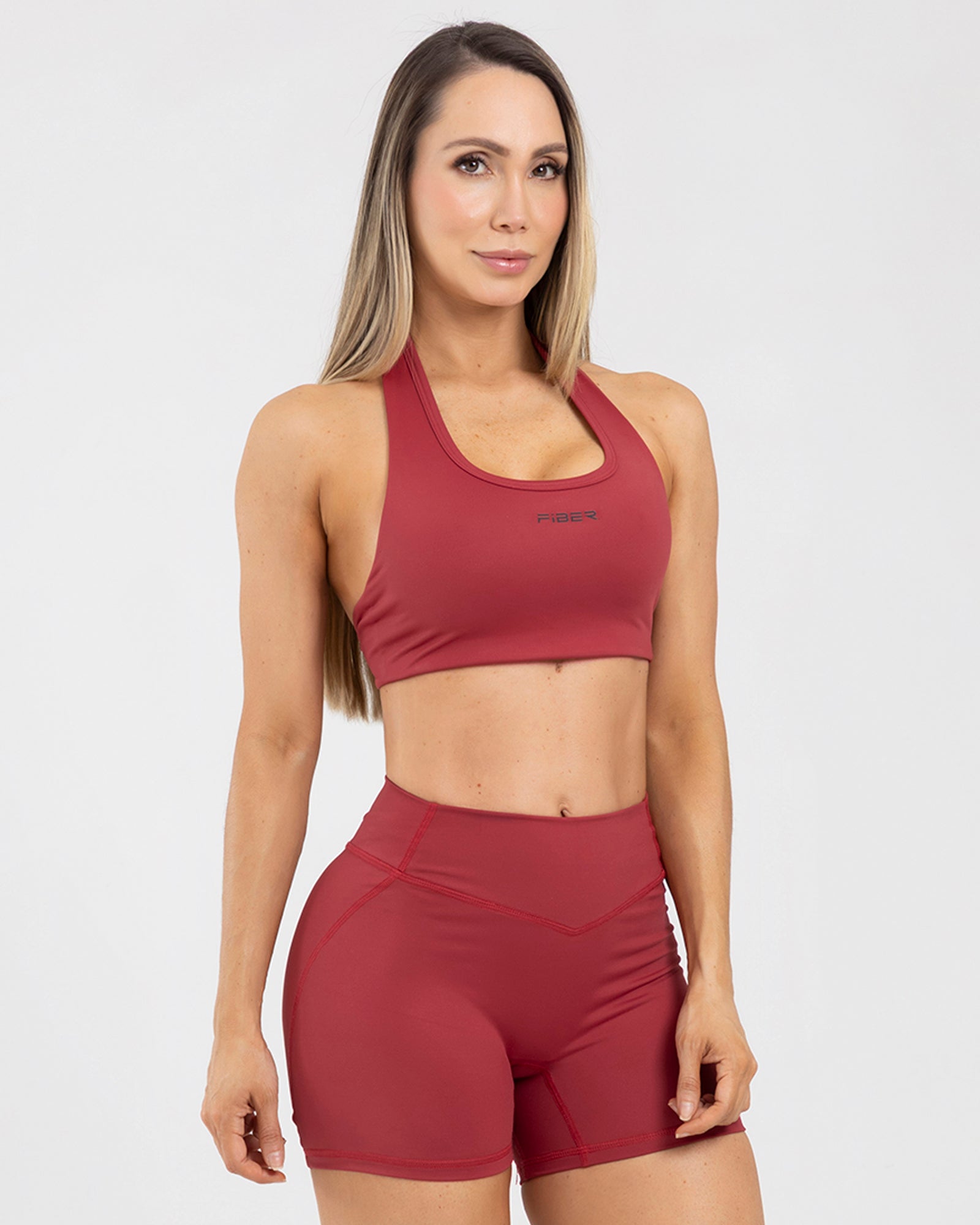 Top halter flow rojo match FIBER