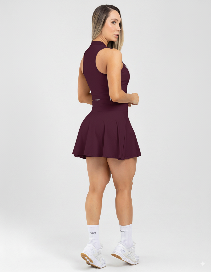 Enterizo falda match granate FIBER