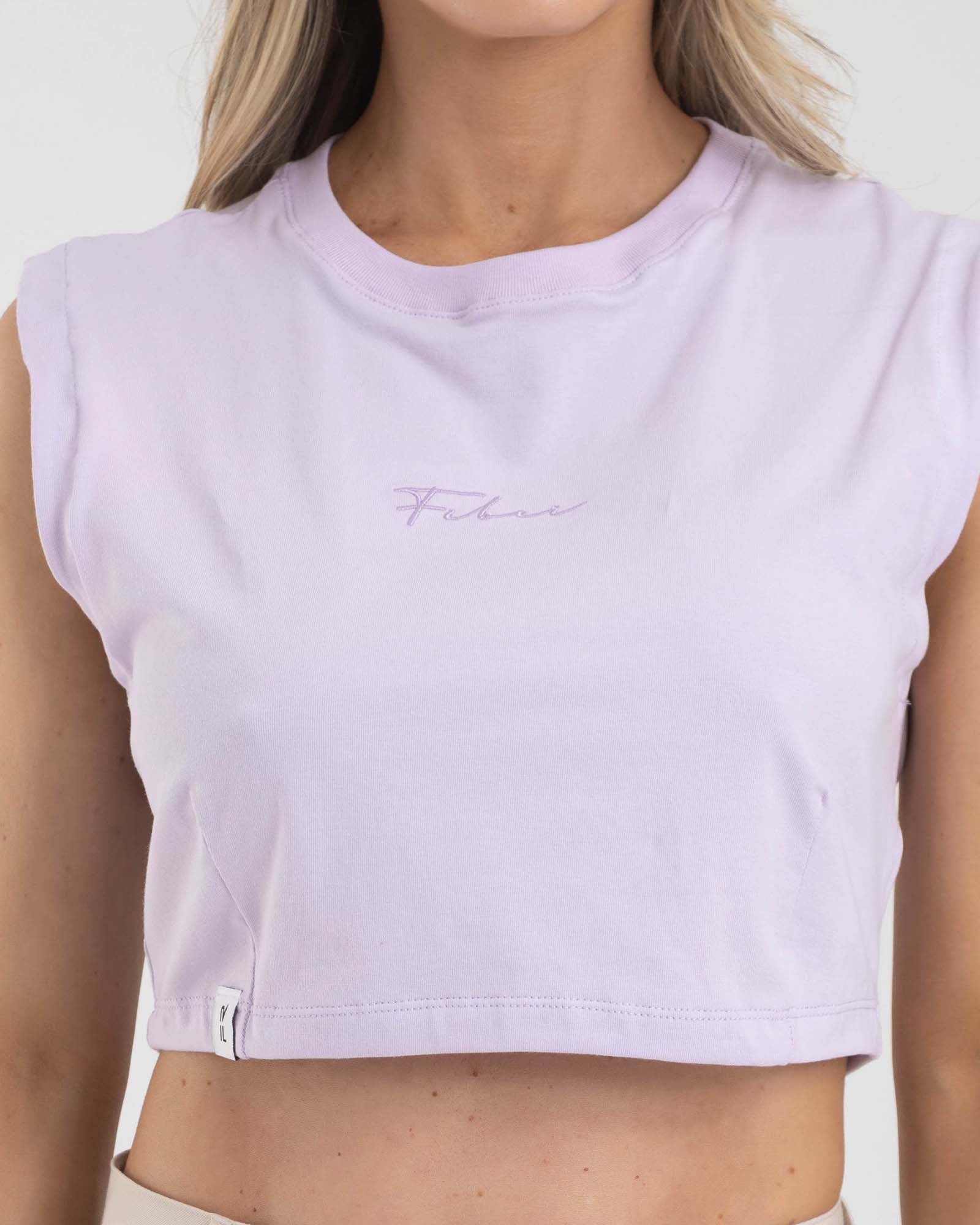 Blusa crop manga sisa lila orchid muse FIBER