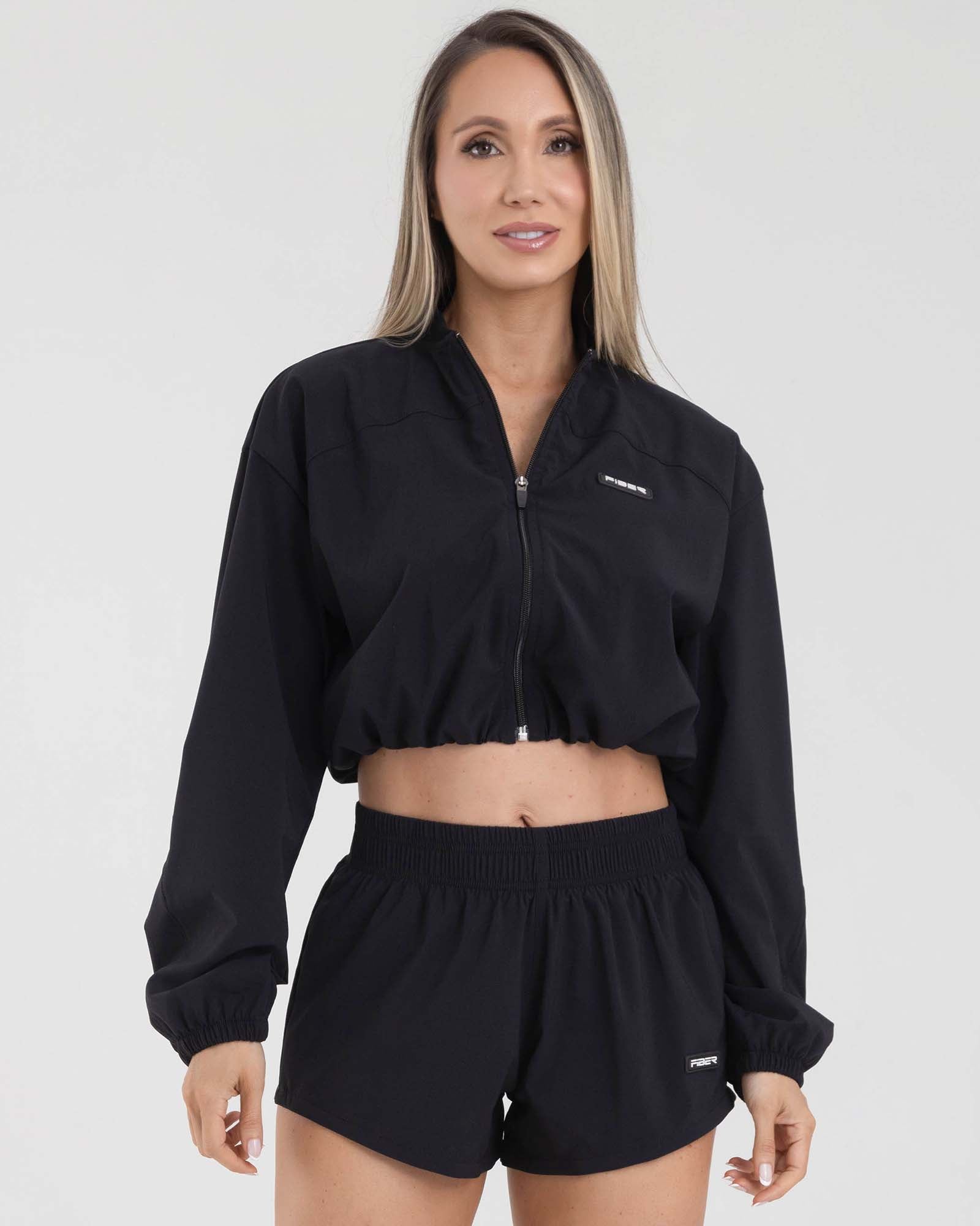 Chaqueta running lifestyle negro muse FIBER