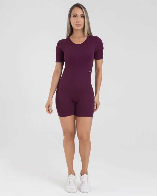 Enterizo corto manga corta push up morado muse FIBER