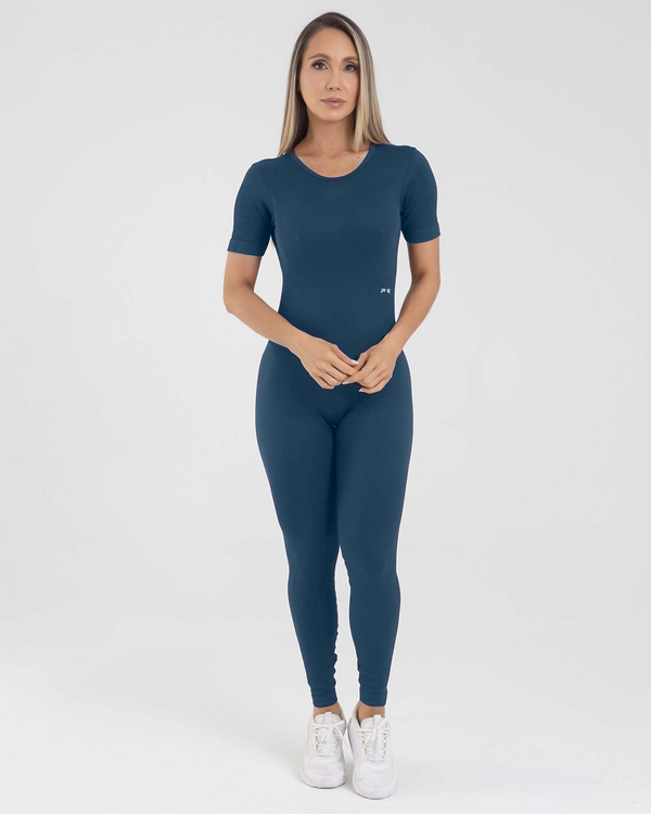 Enterizo largo manga corta push up azul muse FIBER