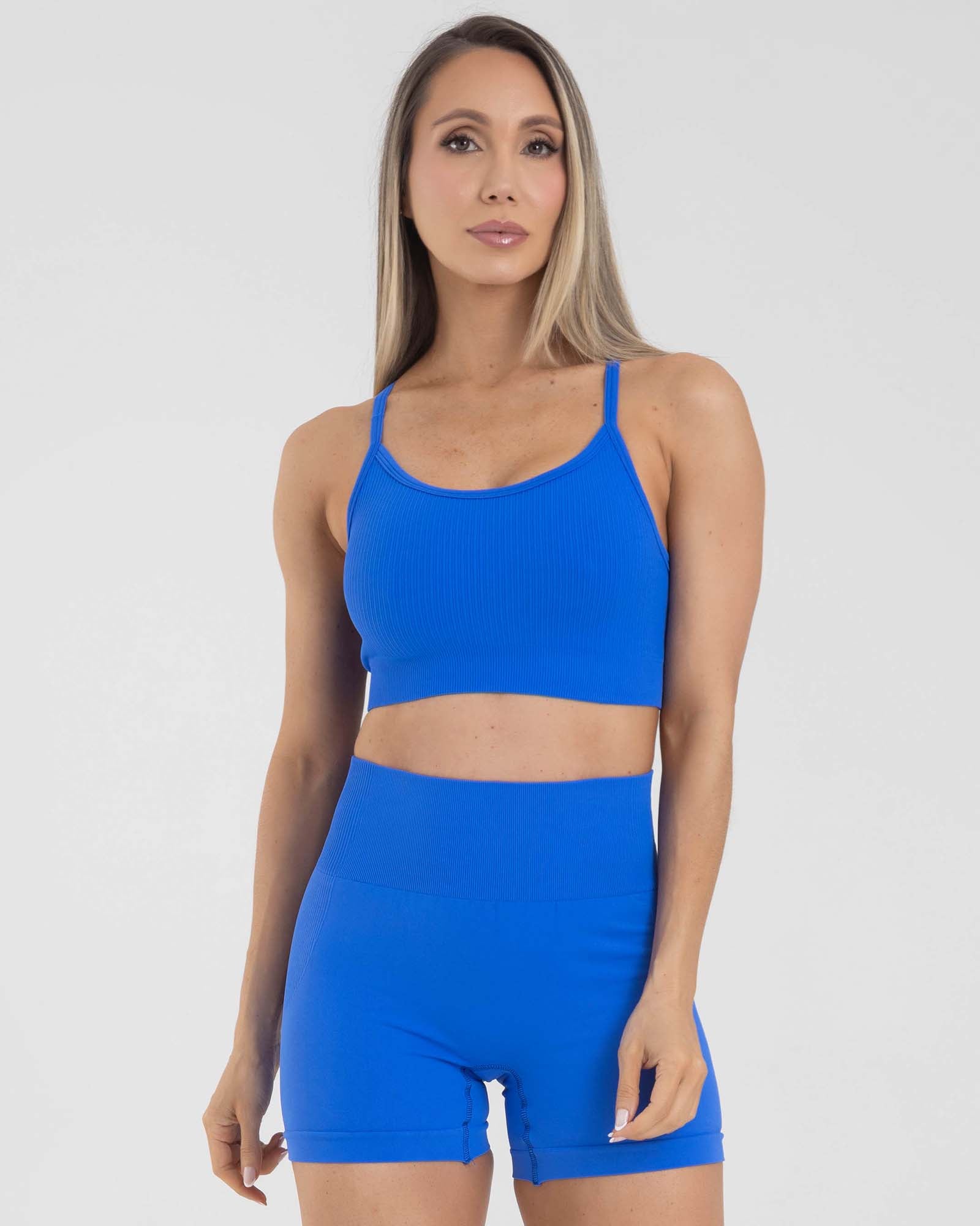 Top tiras seamless azul rey muse FIBER