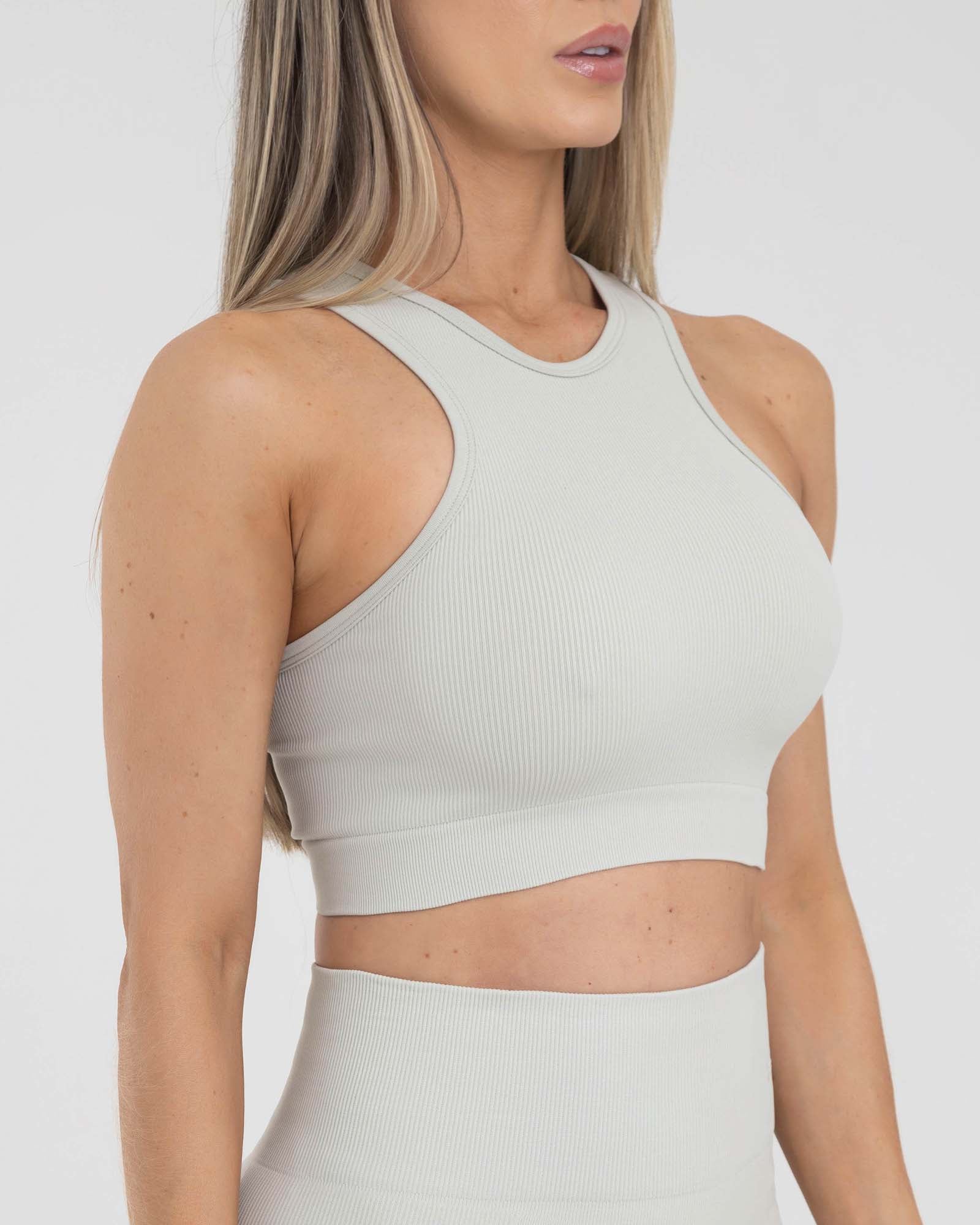 Top manga sisa seamless beige agata muse FIBER