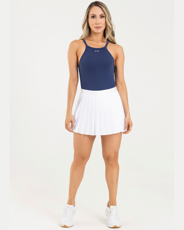 Falda plisada branded blanco eterea FIBER