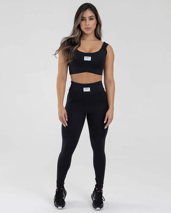 Leggings cross waist negro simplicity FIBER