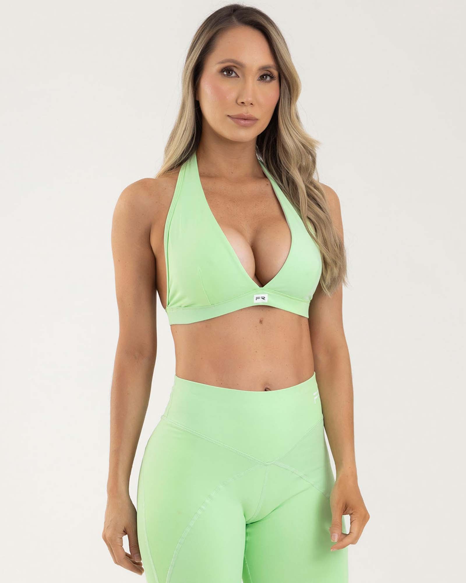 Top manga sisa open back verde manzana euphoric FIBER