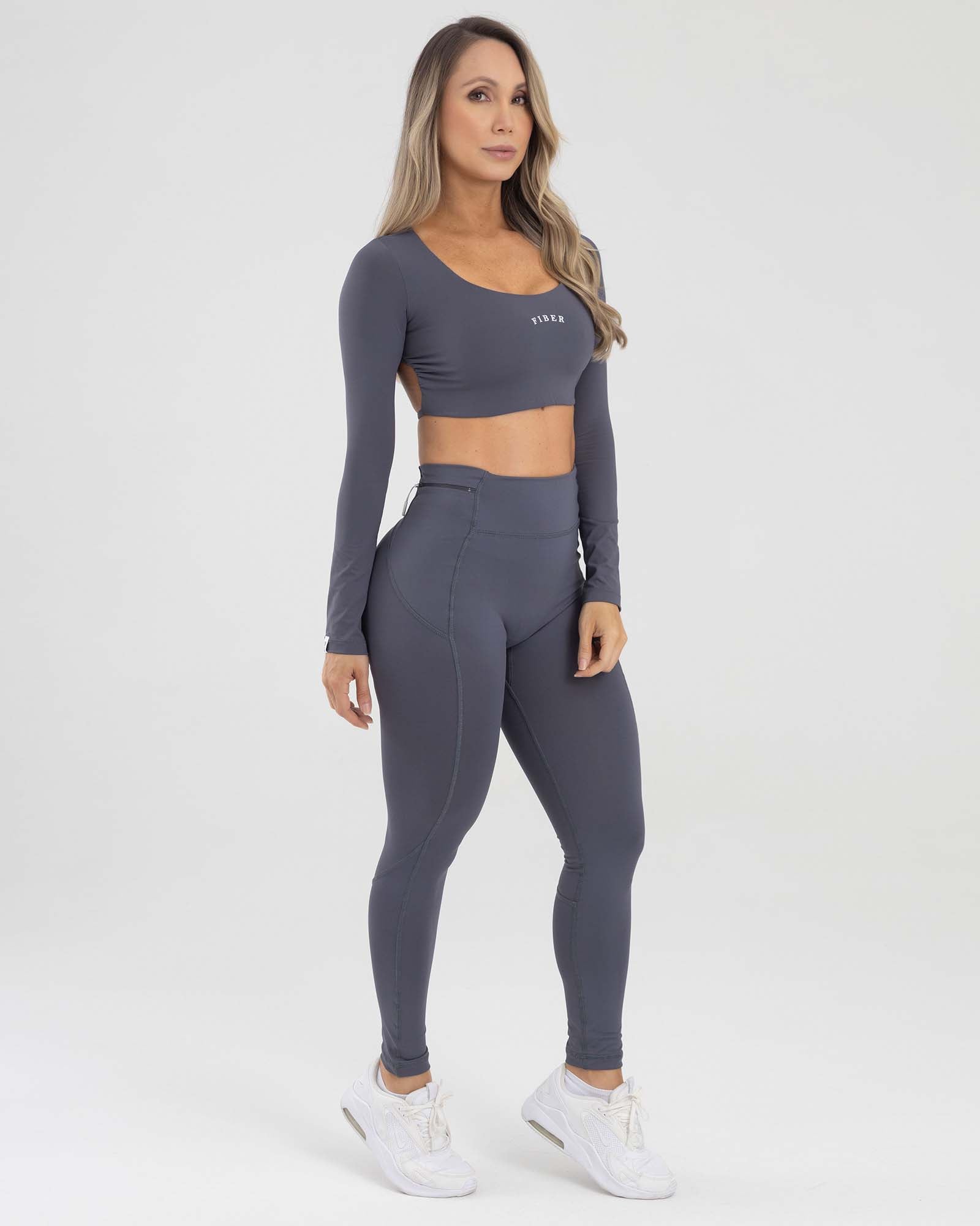 LEGGINGS SIDE ZIPPERS GRIS SHARK GOOD SPORT FIBER