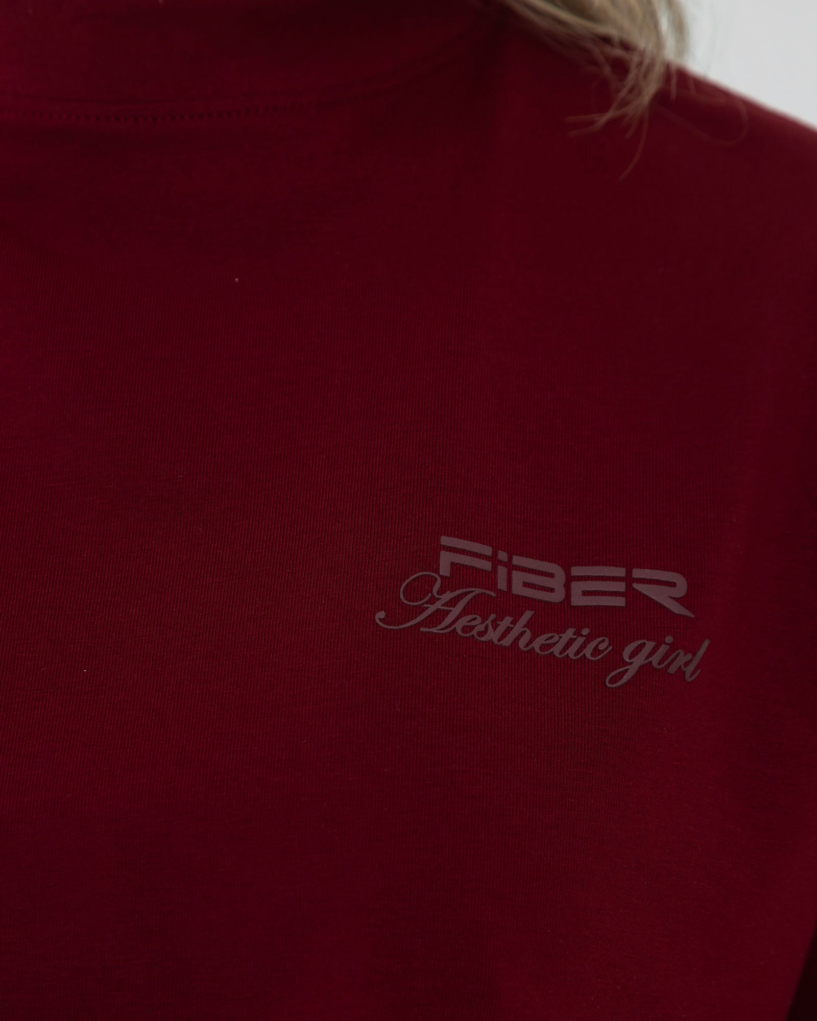 Camiseta corta holgada rojo granate pilates FIBER