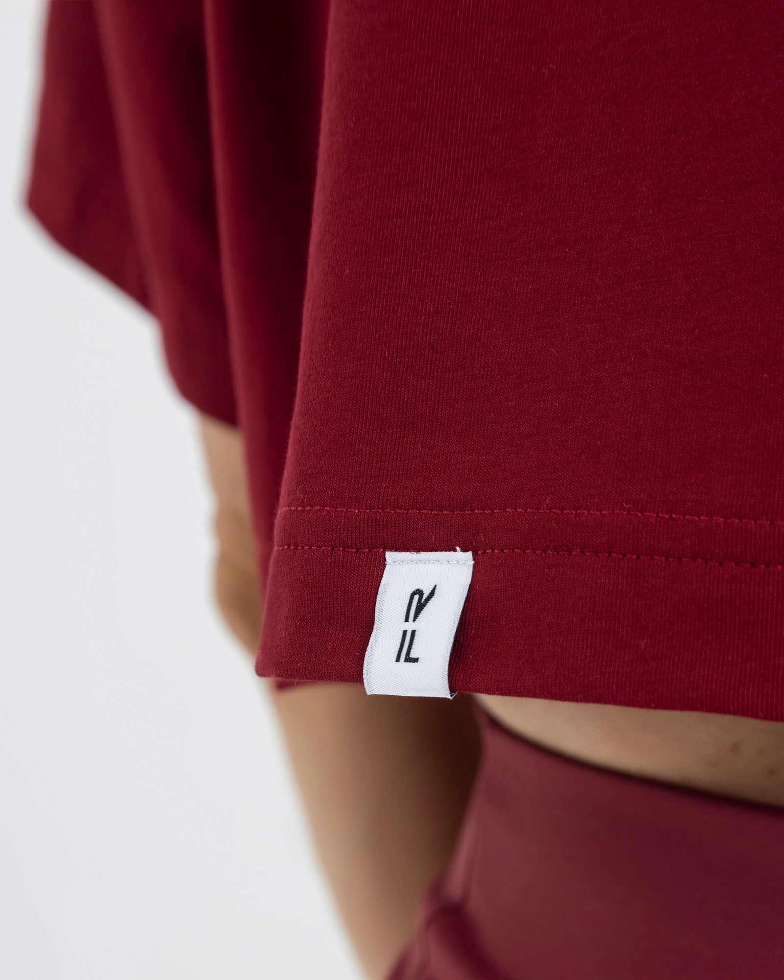 Camiseta corta holgada rojo granate pilates FIBER