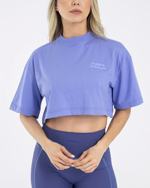 Camiseta corta holgada azul baby pilates FIBER